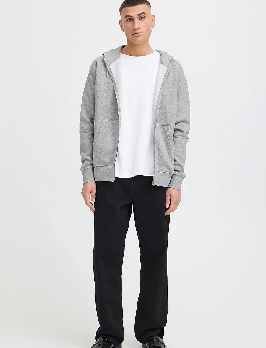 Solid - SDLenz Zipper SW - kapuzenpullover - light grey melange - 4