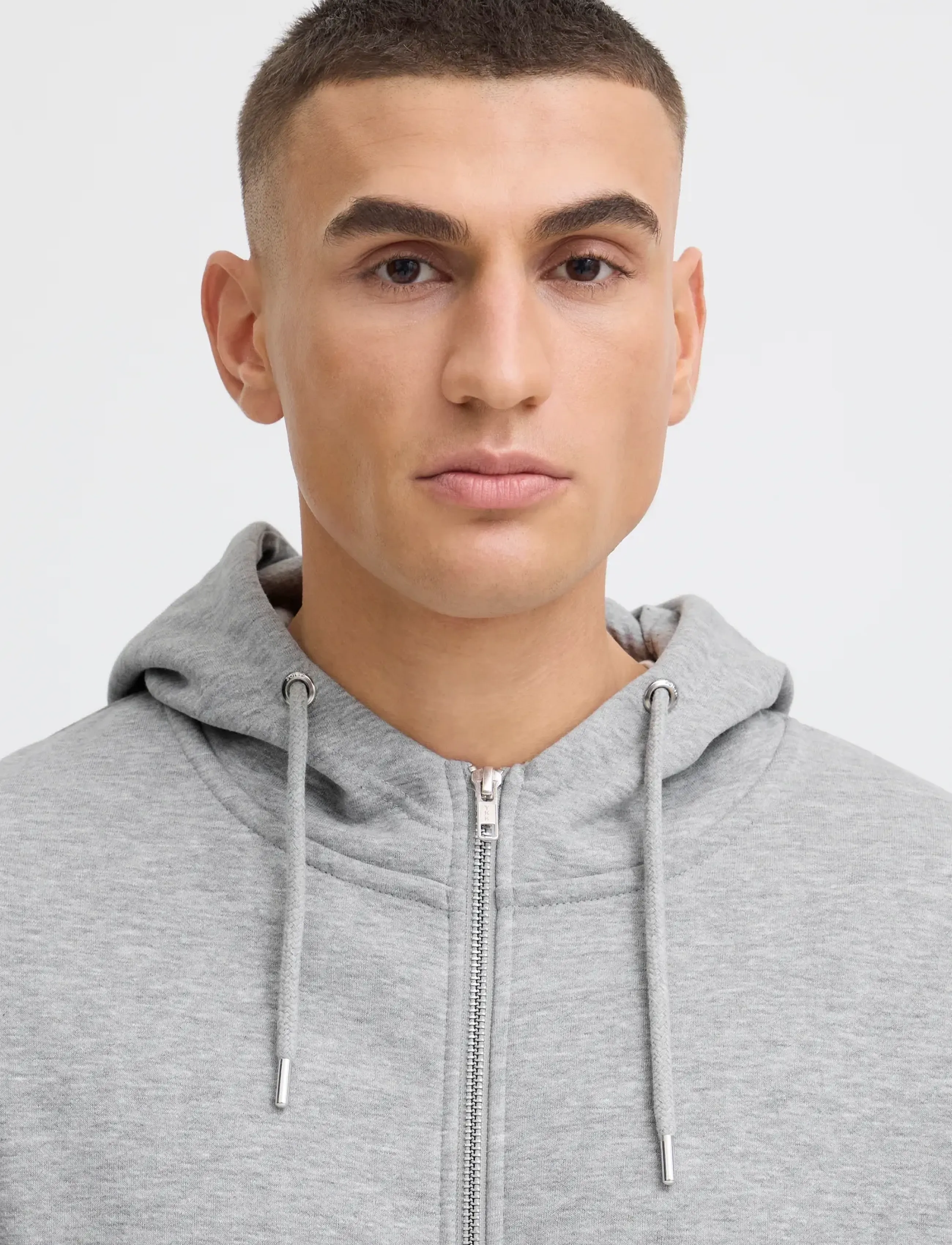Solid - SDLENZ ZIPPER SW - kapuzenpullover - light grey melange - 5