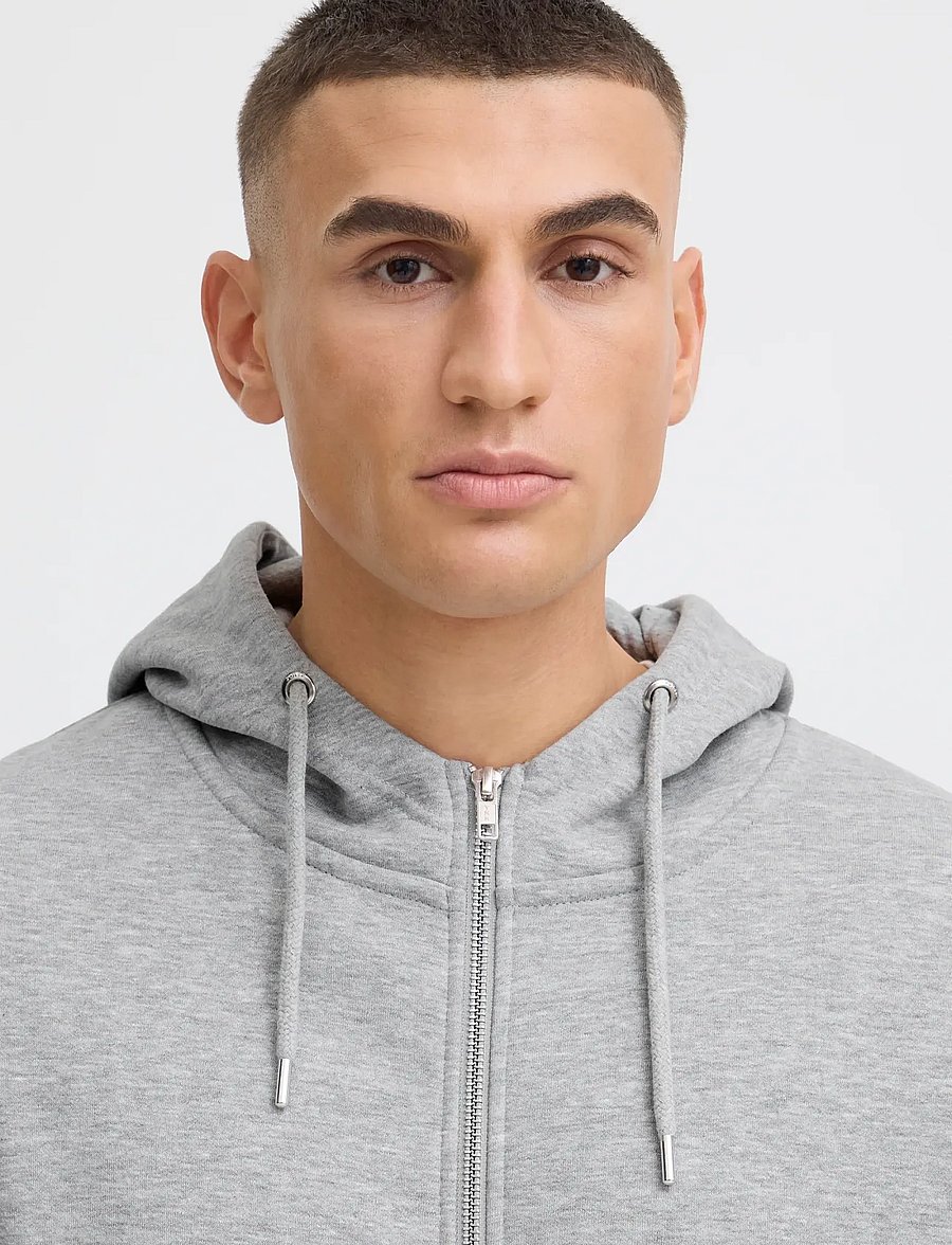 Solid - SDLenz Zipper SW - kapuzenpullover - light grey melange - 5