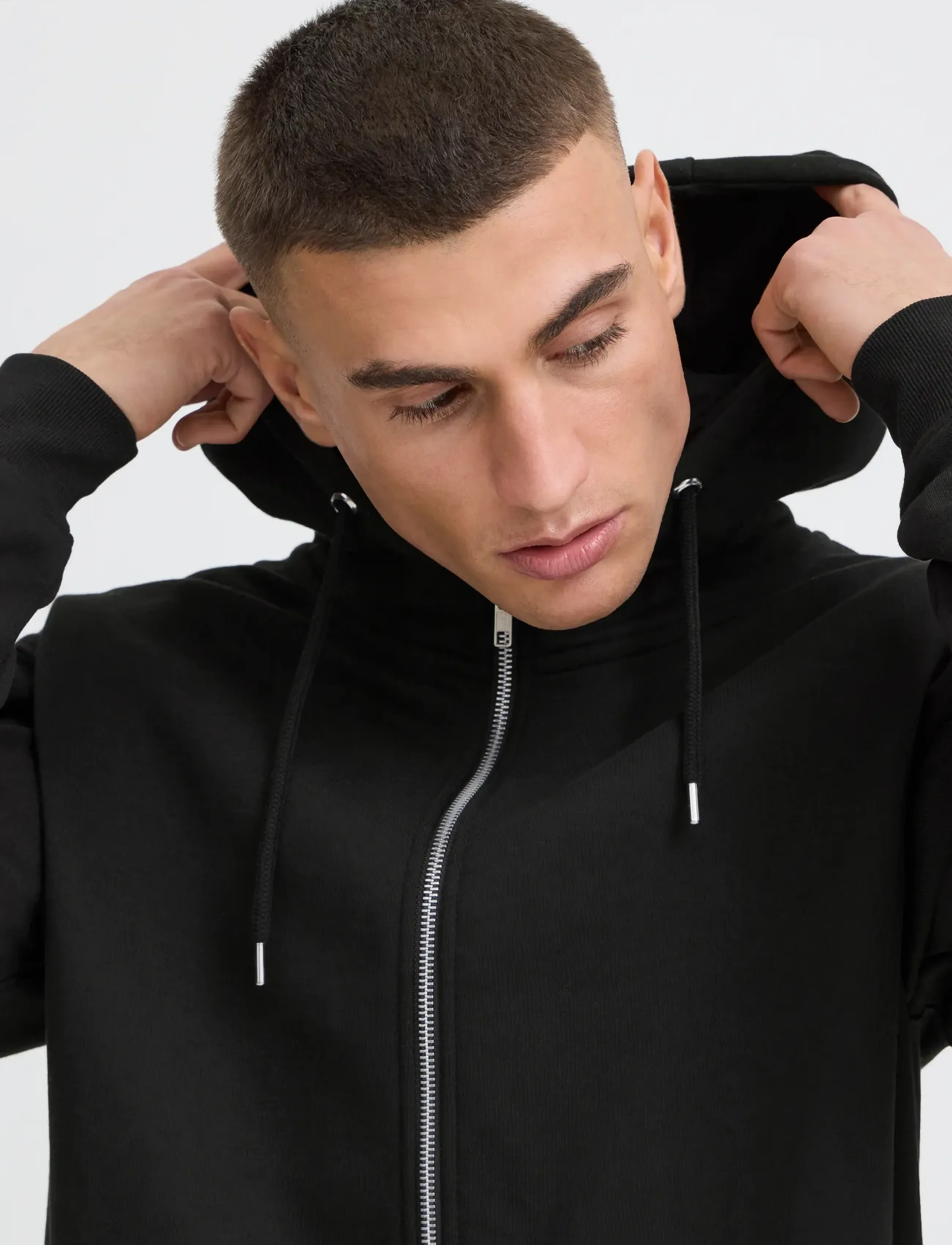 Solid Sdlenz Zipper Sw, M, Sweatshirts & Hoodies, Schwarz - Männerswear