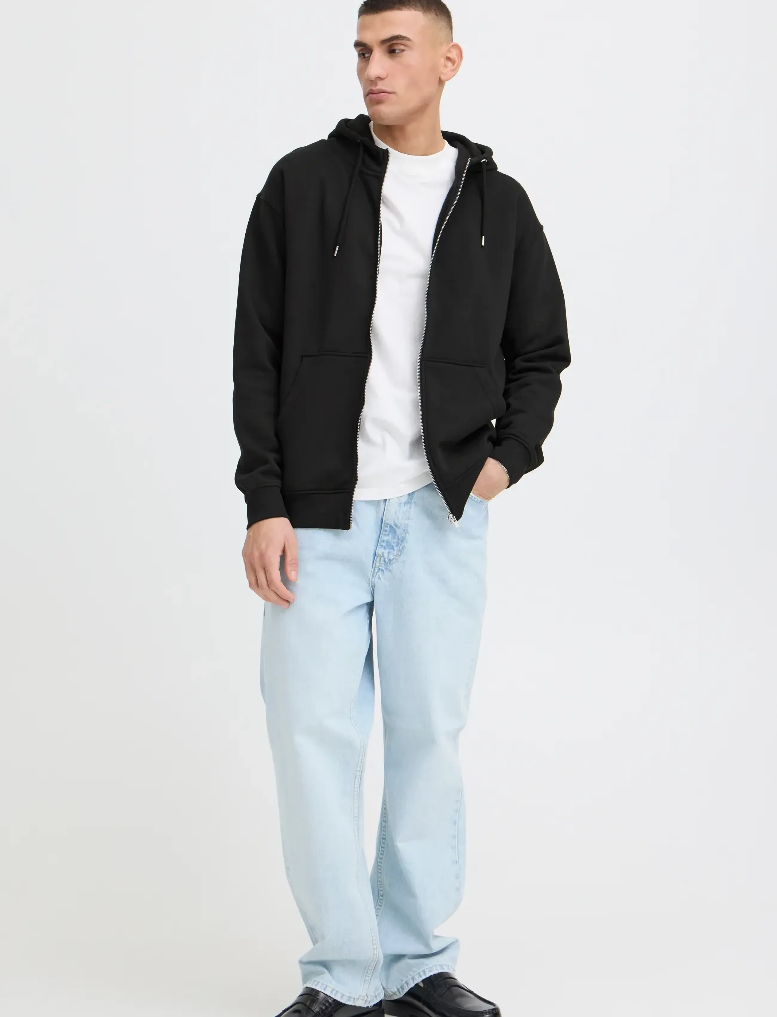 Solid - SDLENZ ZIPPER SW - kapuzenpullover - true black - 4