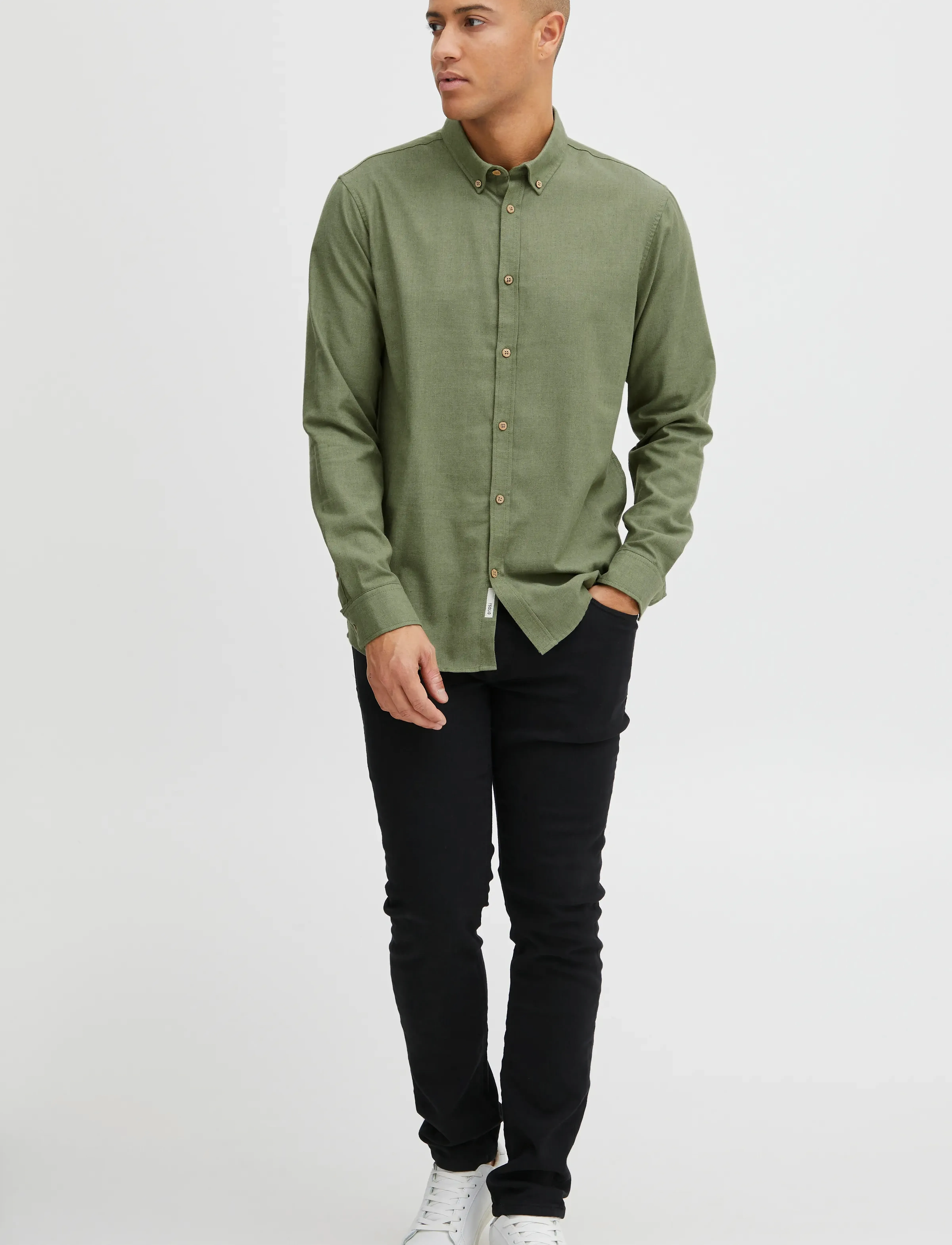 Solid Sdpete Sh, L, Shirts, Khakigrün - Casual, Männerswear