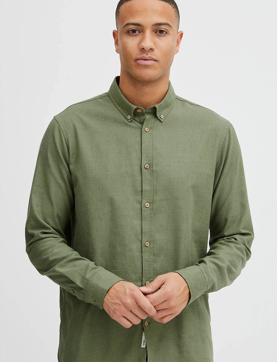 Solid - SDPETE SH - casual shirts - dusty olive melange - 3