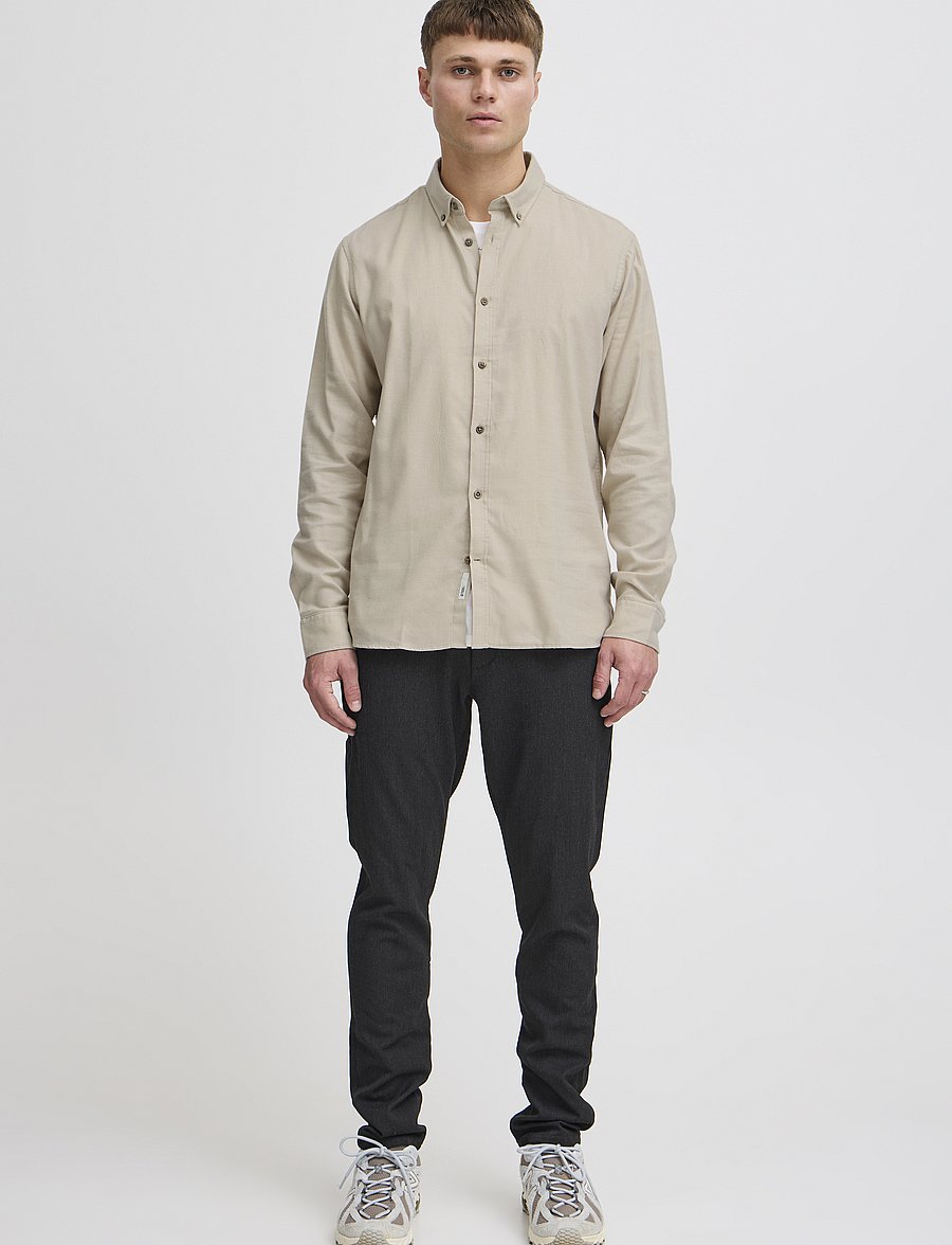 Solid - SDPETE SH - casual skjorter - humus melange - 0