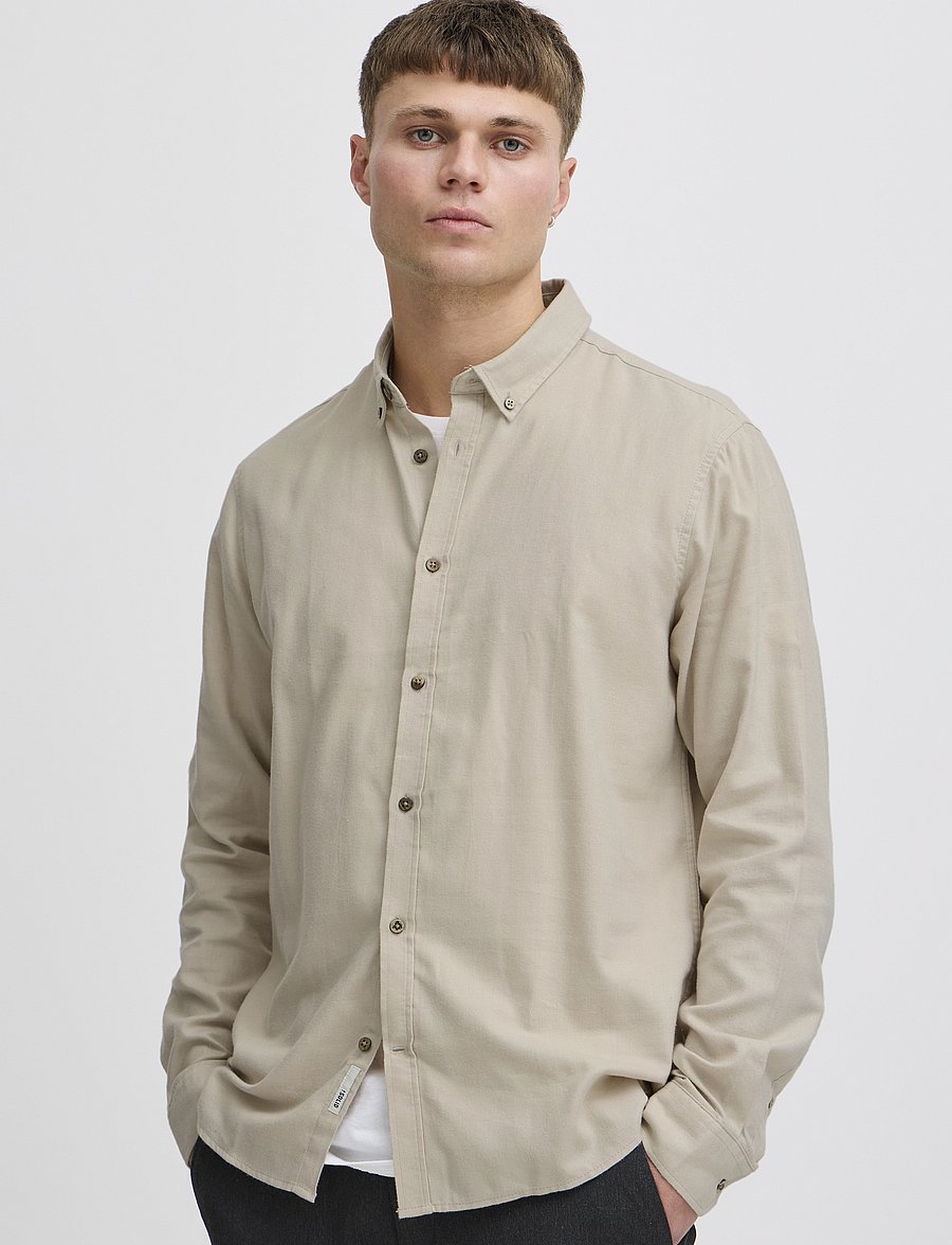 Solid - SDPETE SH - casual skjorter - humus melange - 3