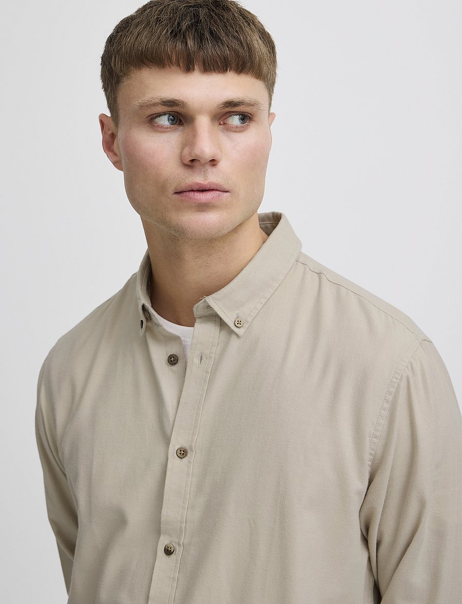 Solid - SDPETE SH - casual skjorter - humus melange - 5