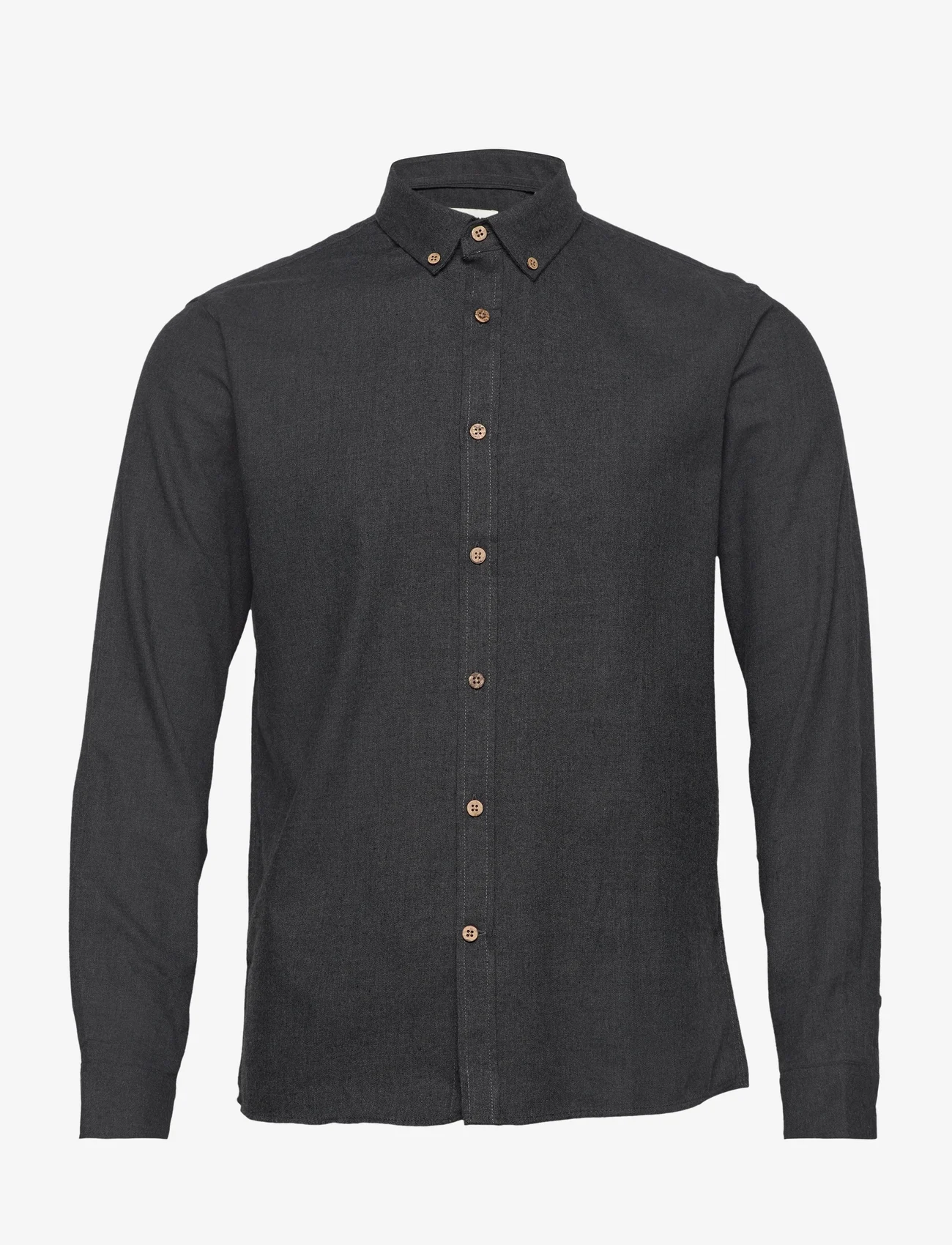 Solid - SDPETE SH - basic overhemden - true black melange - 0