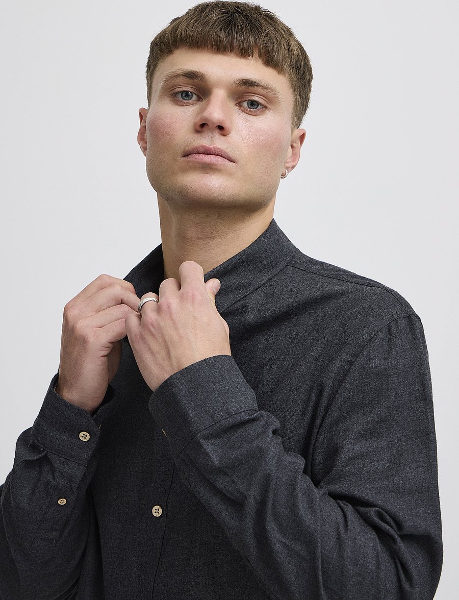Solid - SDPETE SH - casual skjorter - true black melange - 5