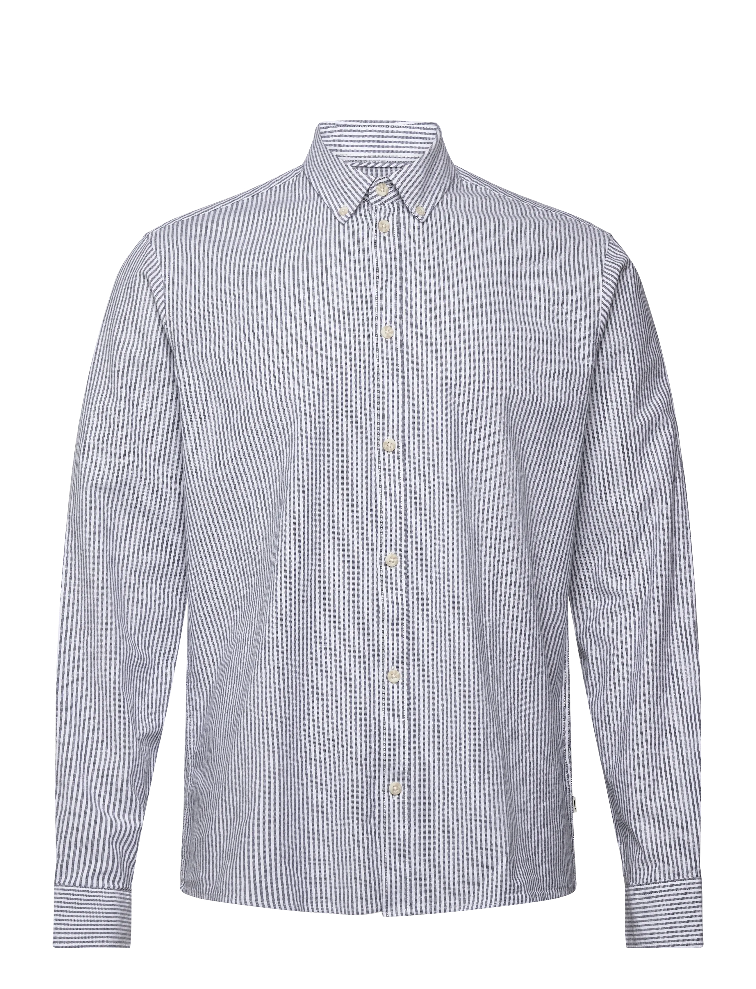 Solid Sdval Stripe, Mænd, Stribet Button Down Skjorte, Blå, Str: L