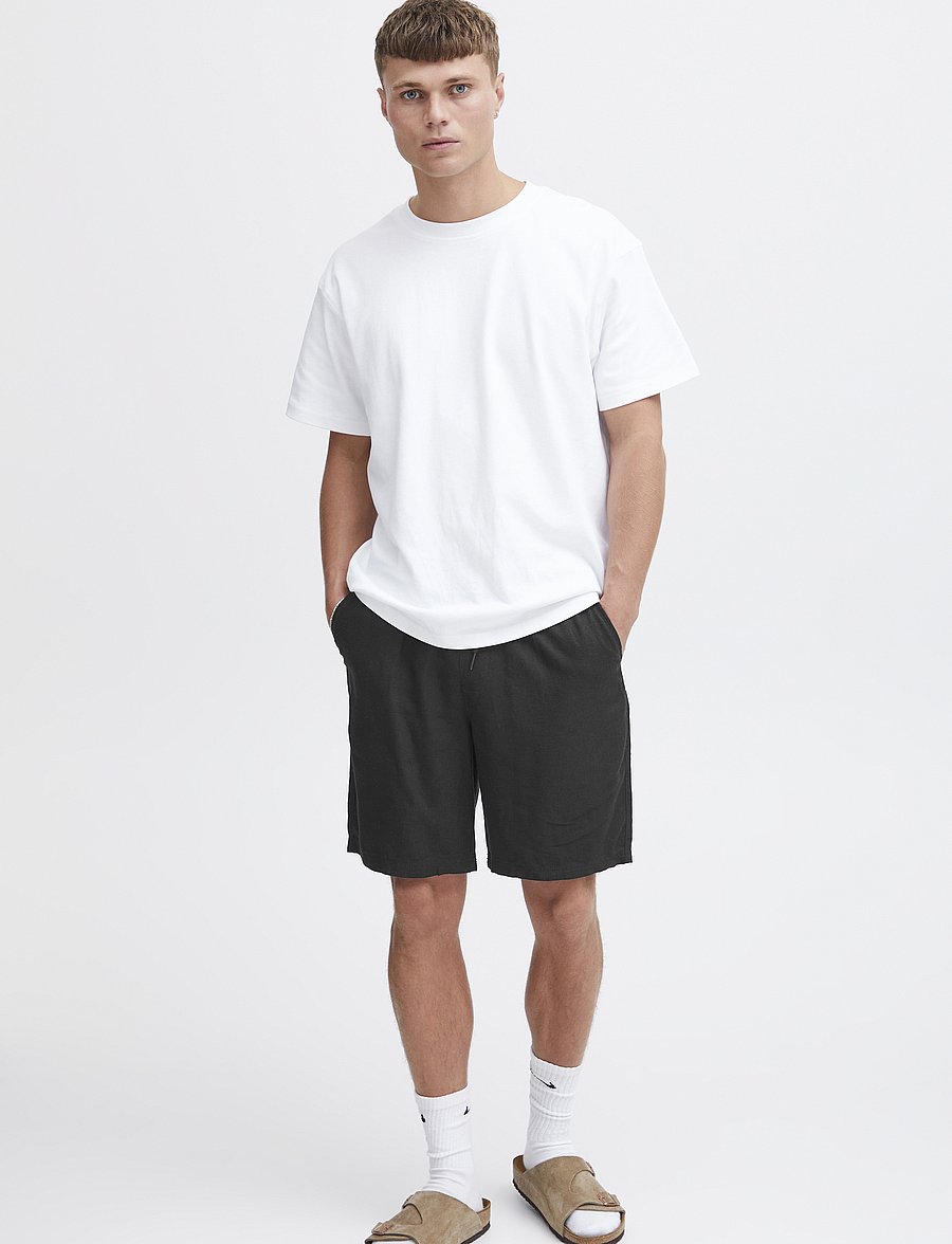 Solid - SDAURELIUS ELAS - hørshorts - true black - 0