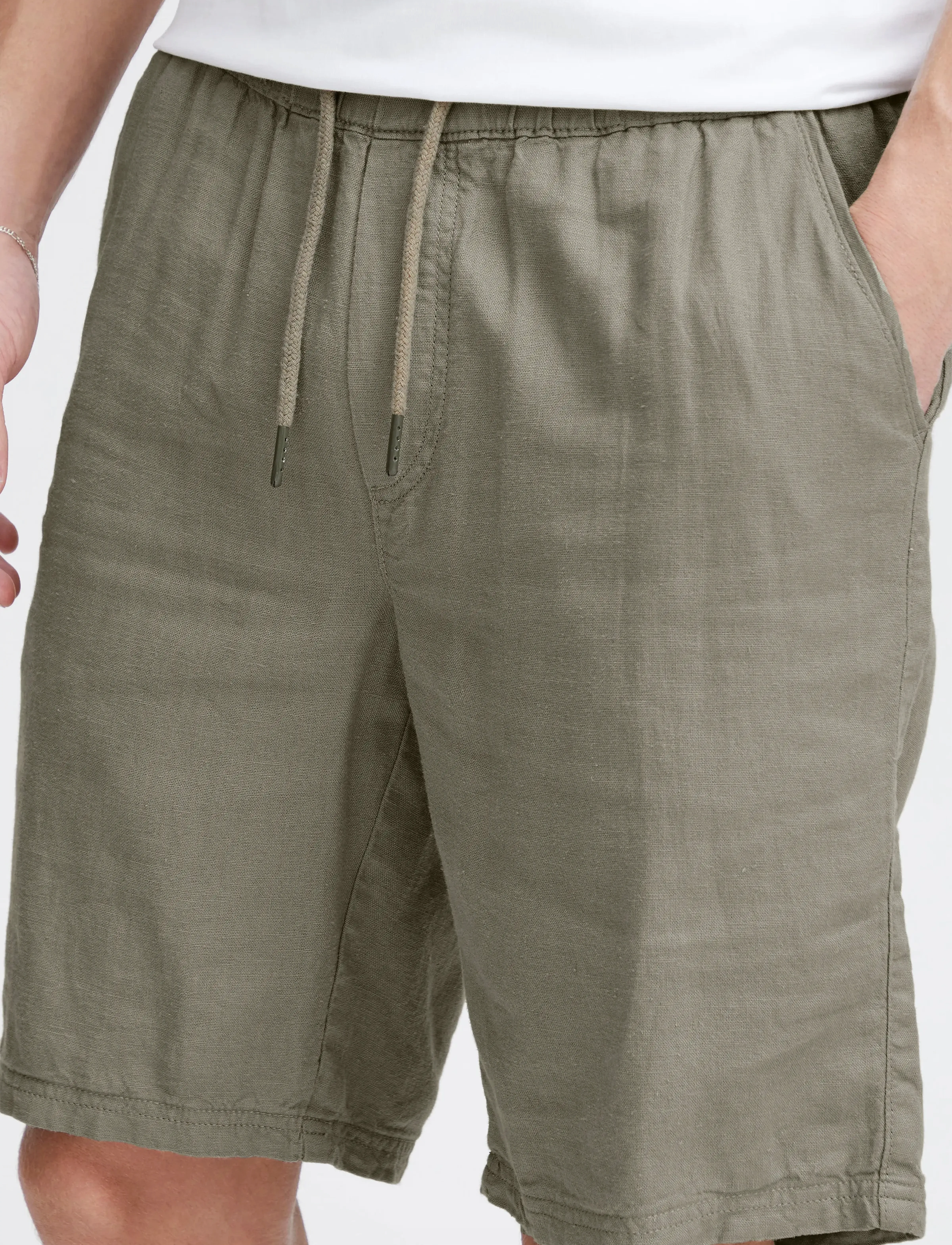 Solid - SDAURELIUS ELAS - hørshorts - vetiver - 5