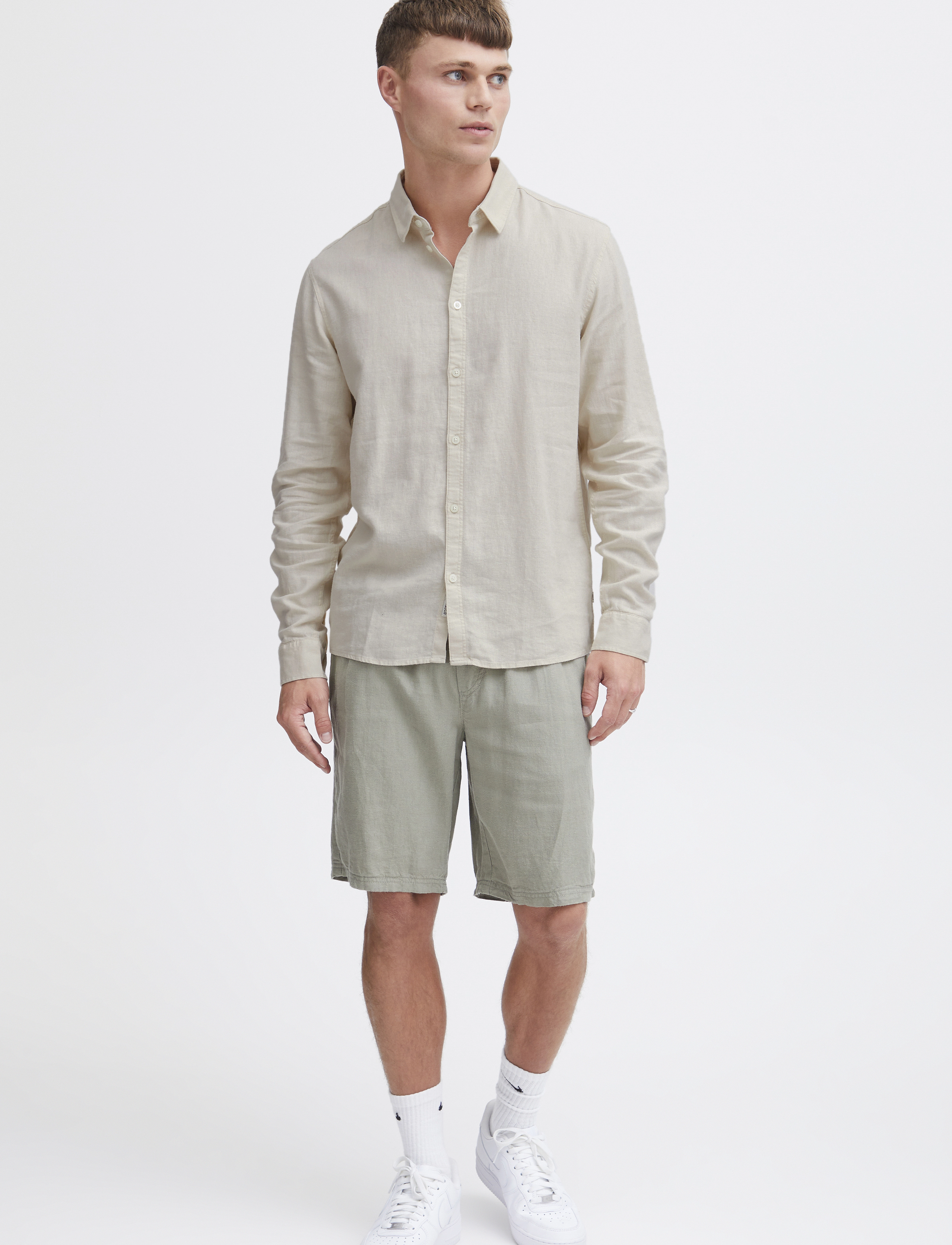 Solid Sdenea Allan Ls, XXL, Shirts, Creme - Casual, Männerswear