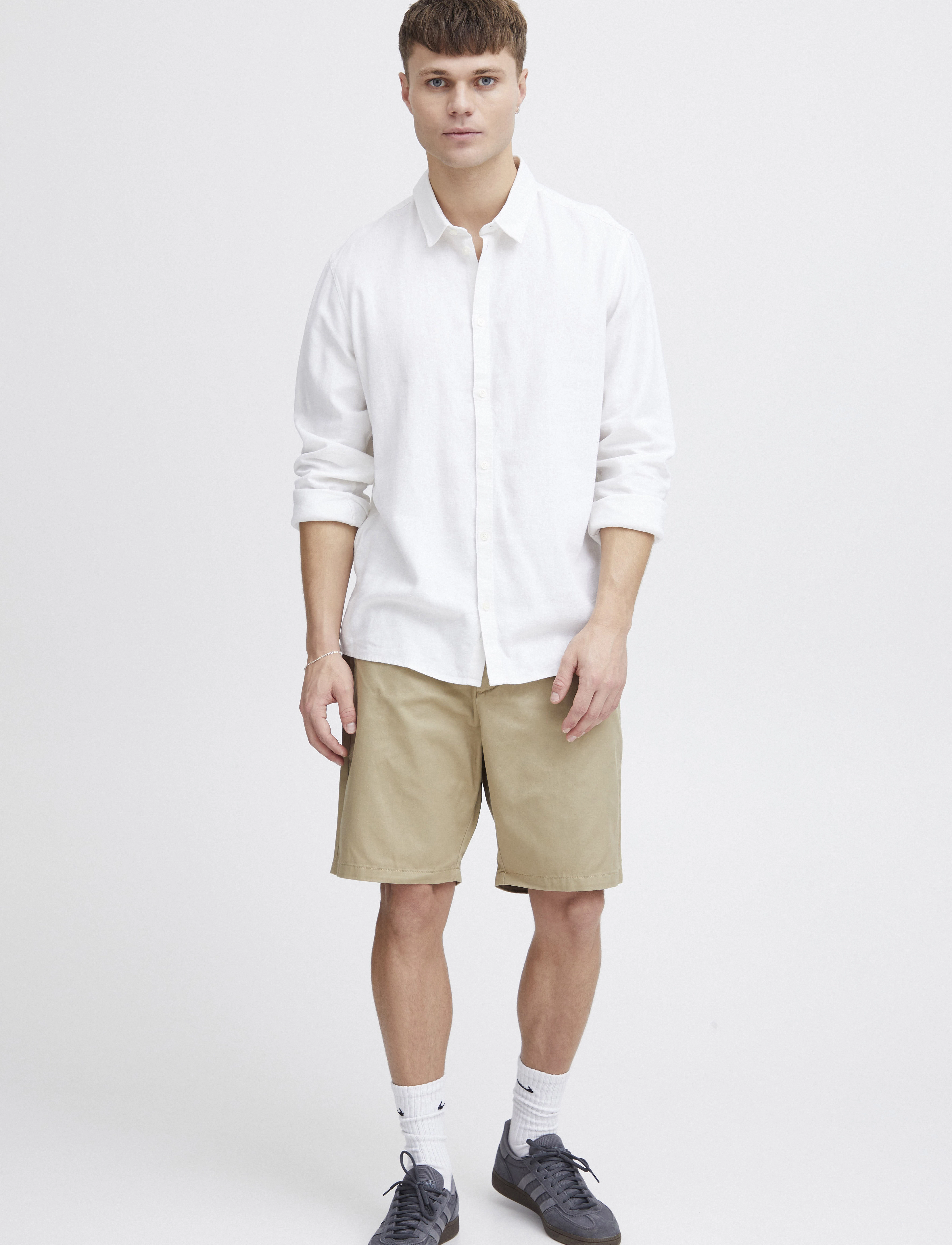 Solid Sdenea Allan Ls, XL, Shirts, Weiß - Casual, Männerswear