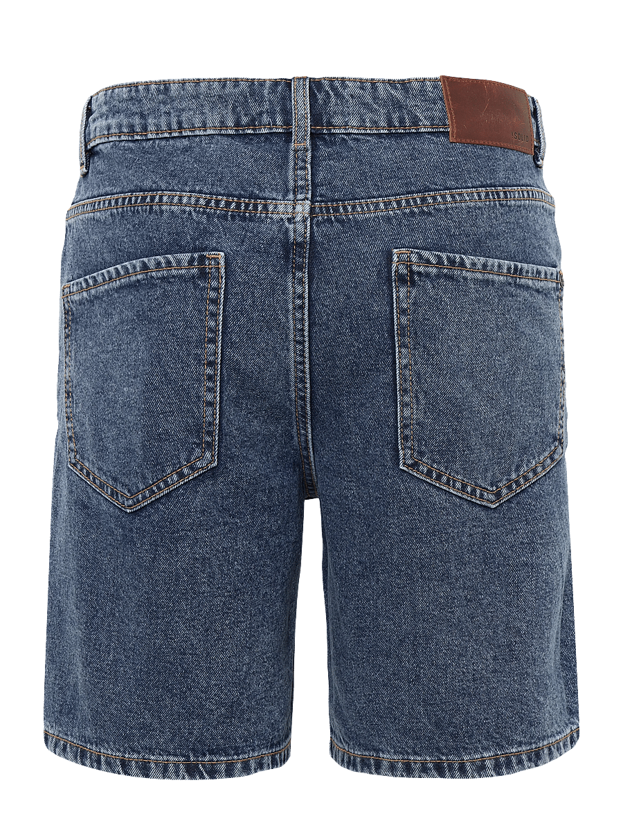 Solid - SDELMO LT OWEN - vabaaja lühikesed püksid - middle blue denim - 1