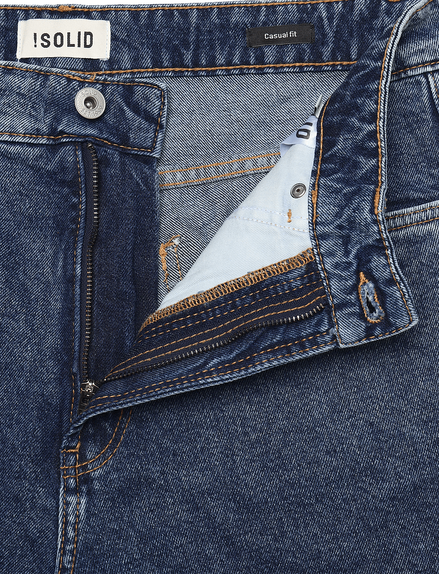 Solid - SDELMO LT OWEN - vabaaja lühikesed püksid - middle blue denim - 3