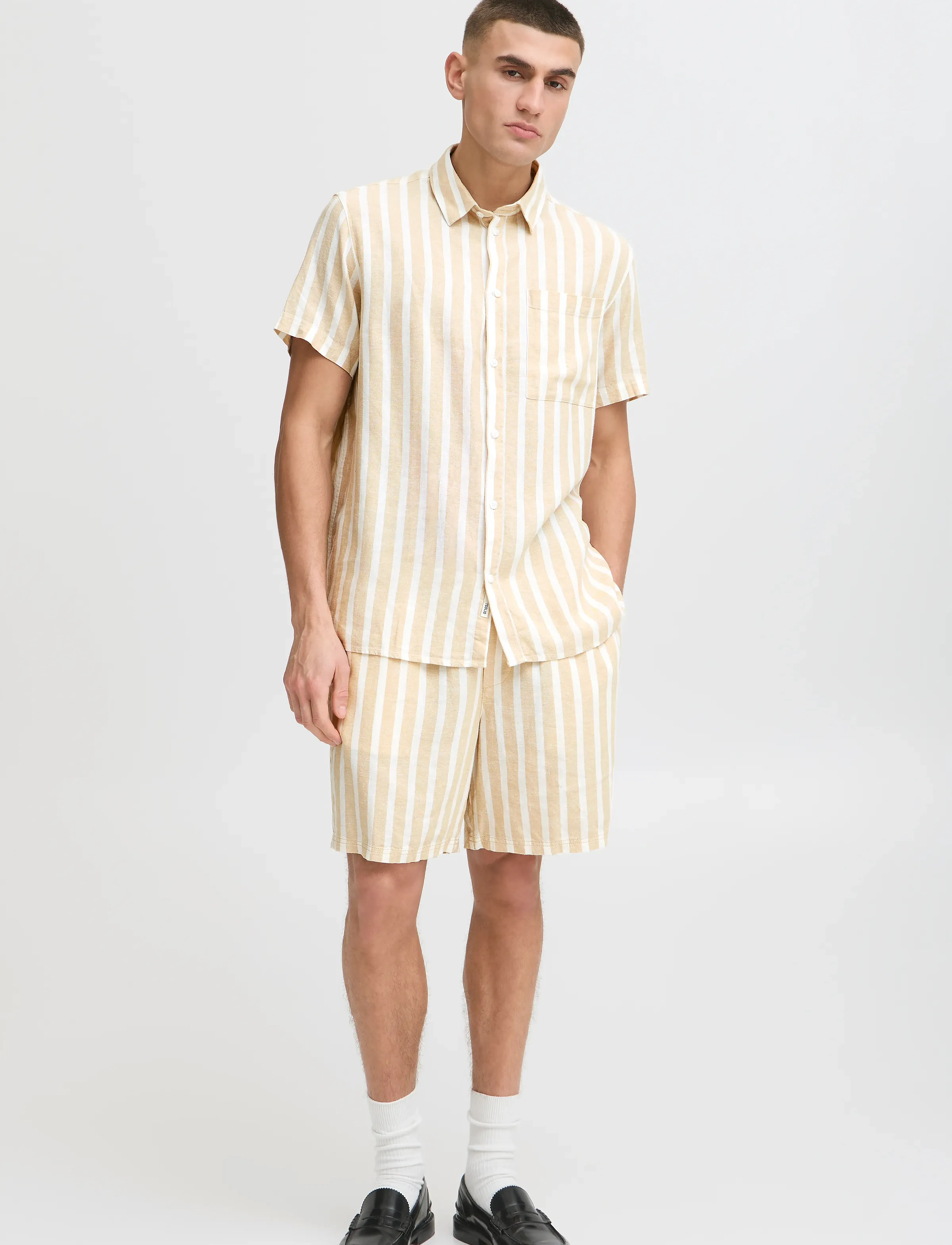 Solid Sdfried, S, Beige, Skjorter > Kortærmede, Herre
