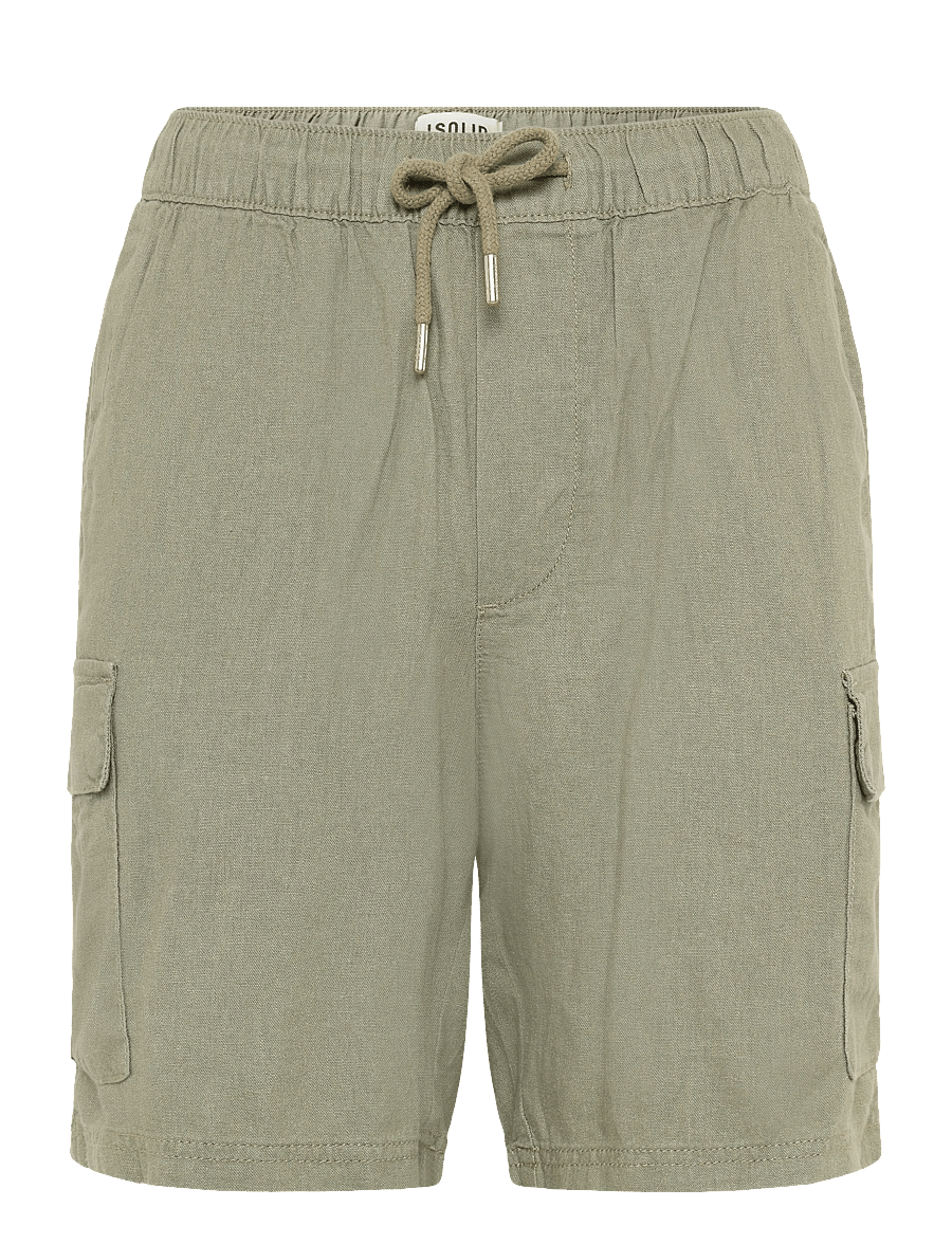 Solid - SDFERRIS CARGO - linen shorts - vetiver - 0