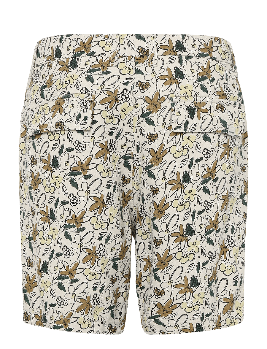 Solid - SDAlann Flower Short - hørshorts - oatmeal - 1