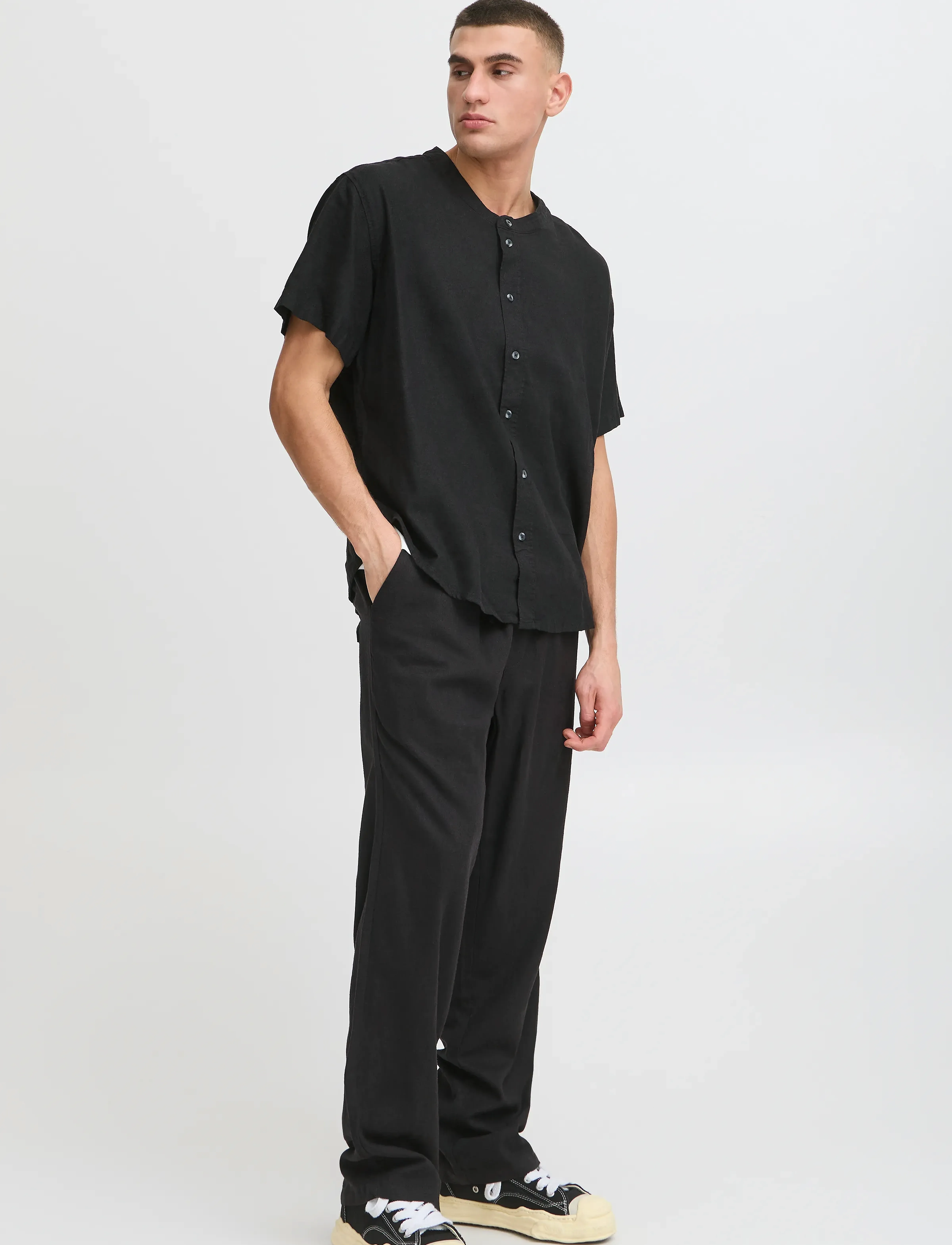 Solid SDALANN ALLAN ELASTICATED - Bukser - TRUE BLACK / black