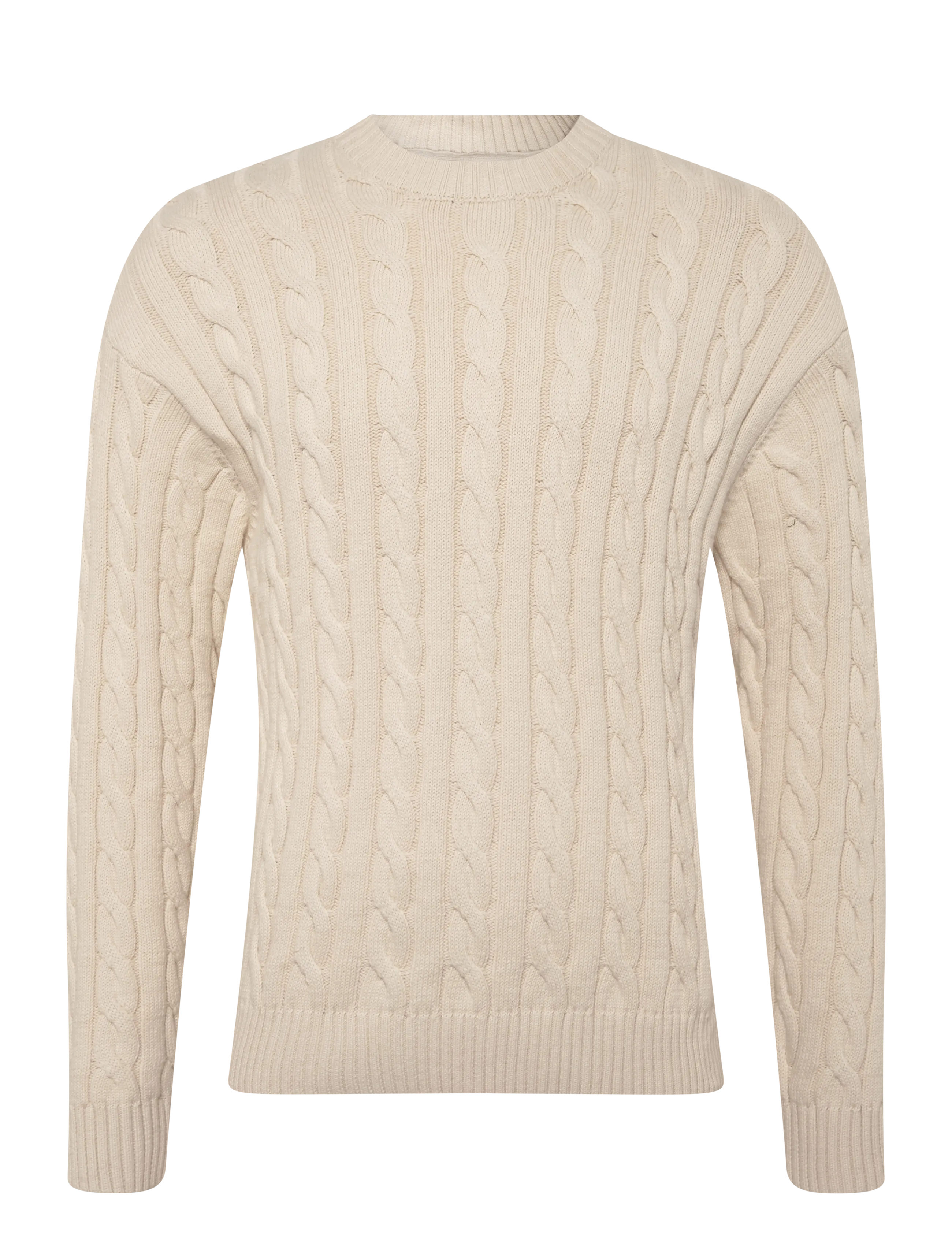 Solid SDMALCOLM - Rundhalsad - OATMEAL / cream