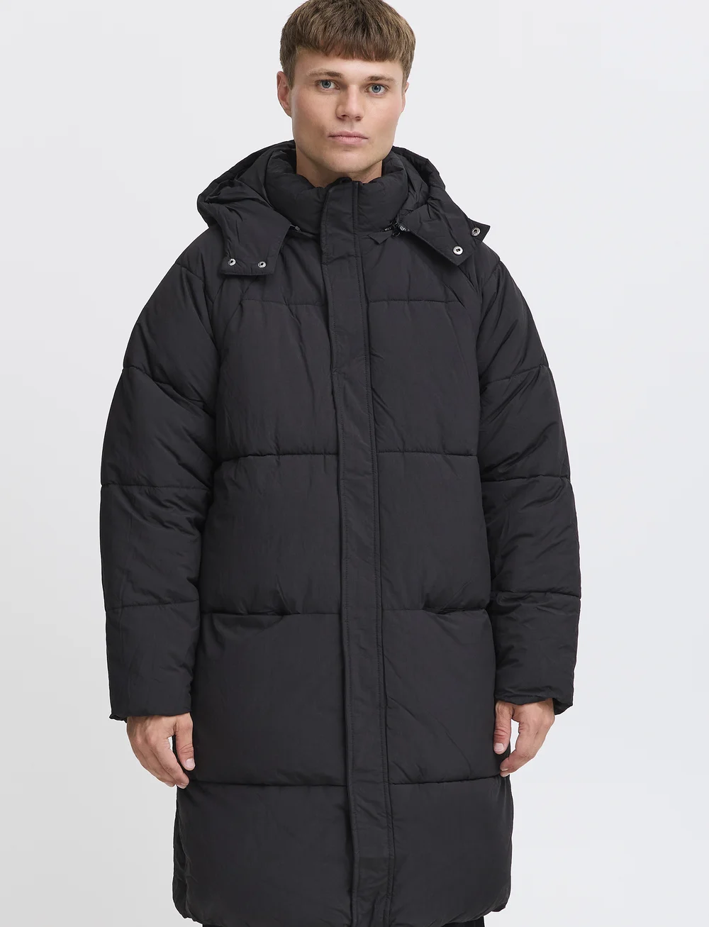 Solid - SDMilo Puffer Long - vinterjakker - true black - 3