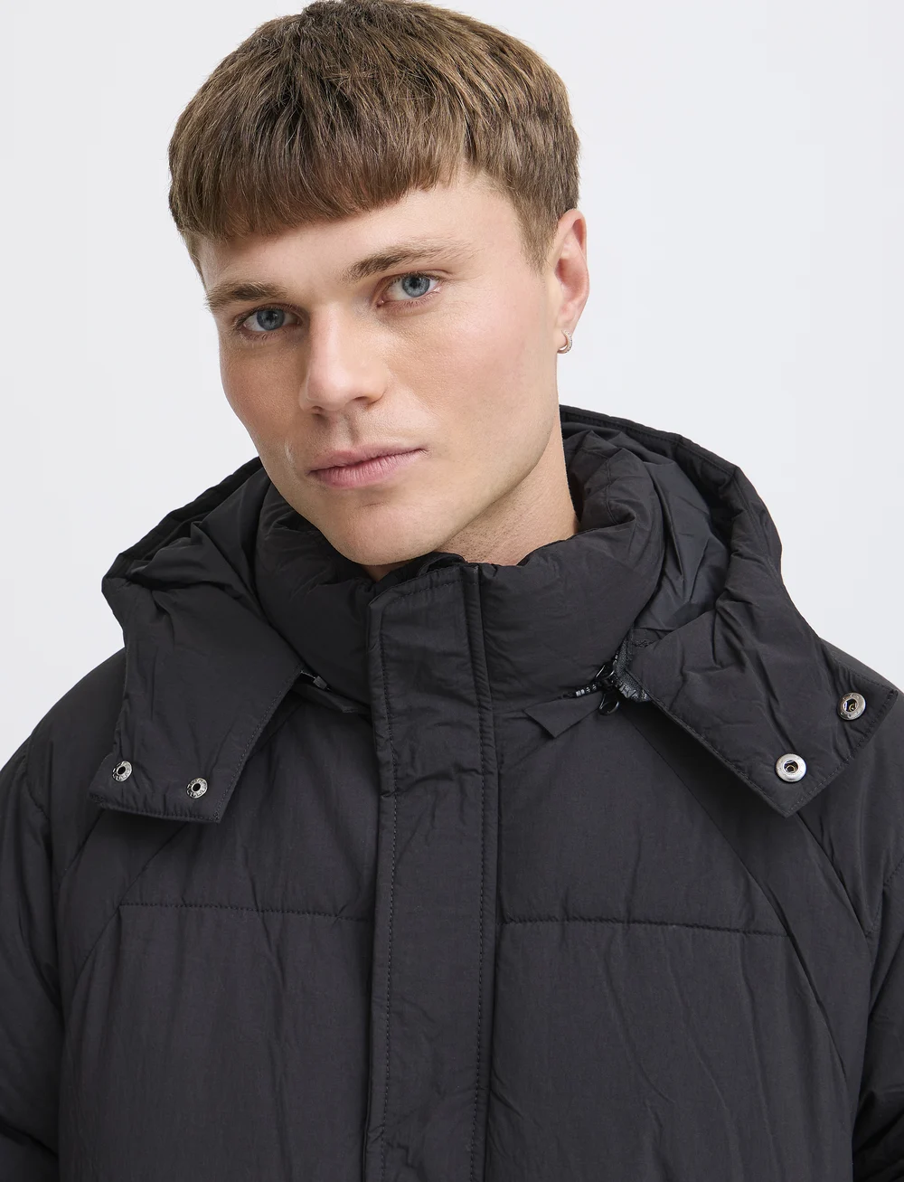 Solid - SDMilo Puffer Long - vinterjakker - true black - 5