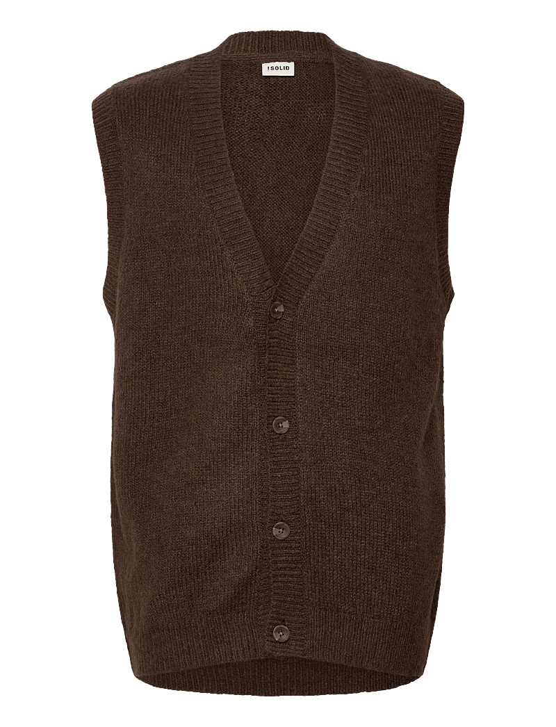 Solid - SDNAMED - gestrickte westen - slate black melange - 1