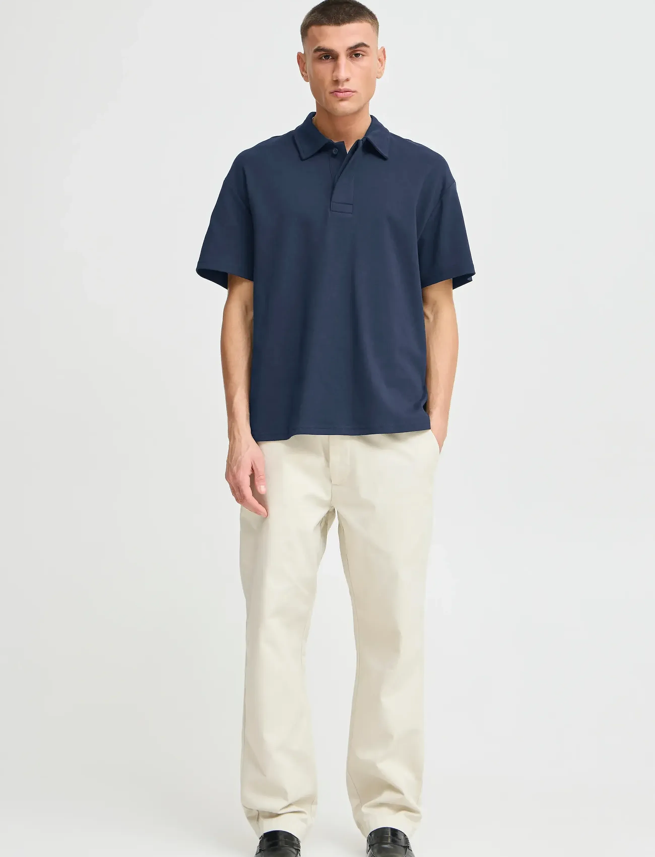 Solid Sdoswald, Mænd, Afslappet Polo Shirt, Navy, Str: L