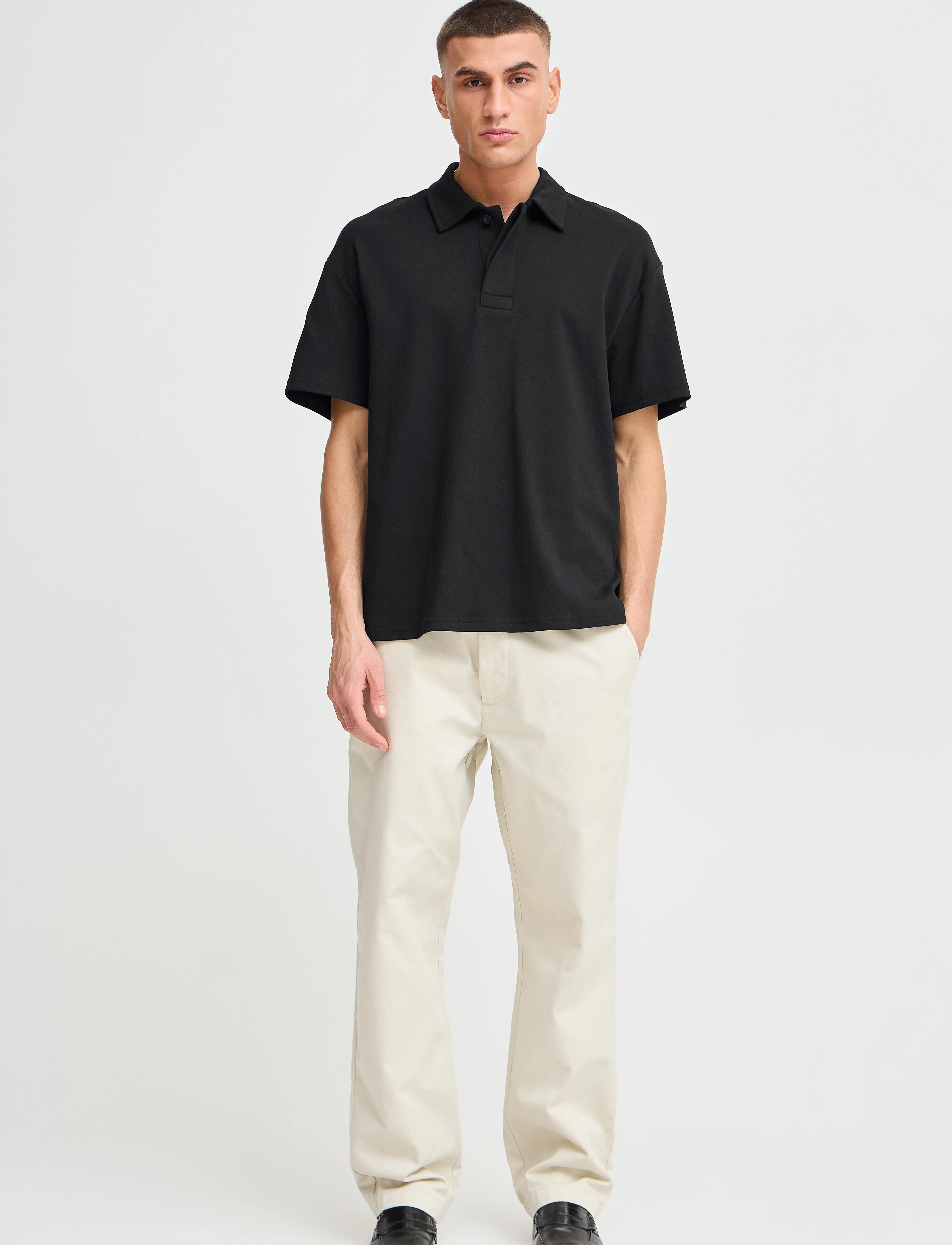 Solid Sdoswald, XL, Black, Poloer > Kortærmede, Herre