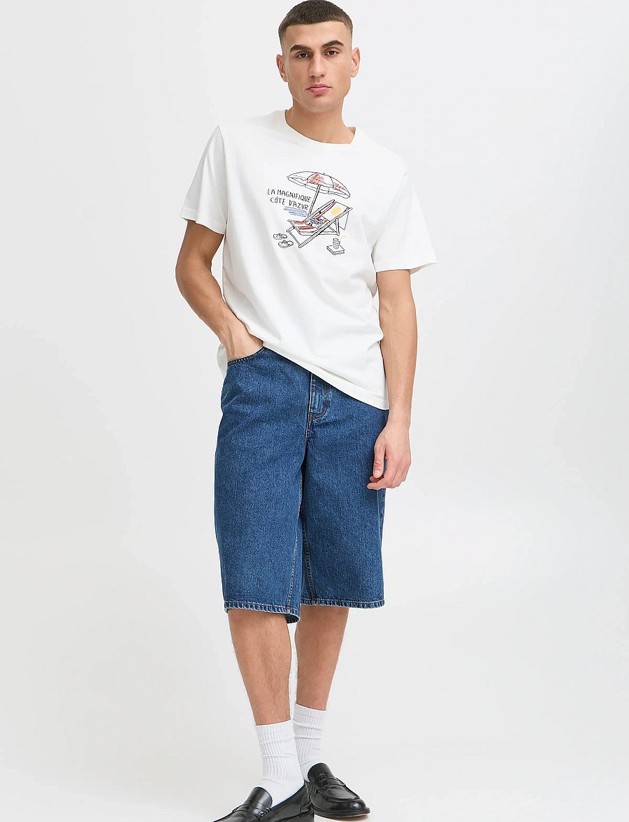 Solid - SDTOMMY SHO - short en jean - middle blue denim - 0