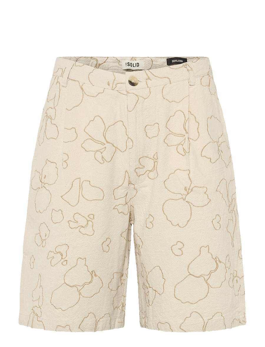 Solid - SDALANN PLEAT EMB SHO - casual shorts - oatmeal - 0