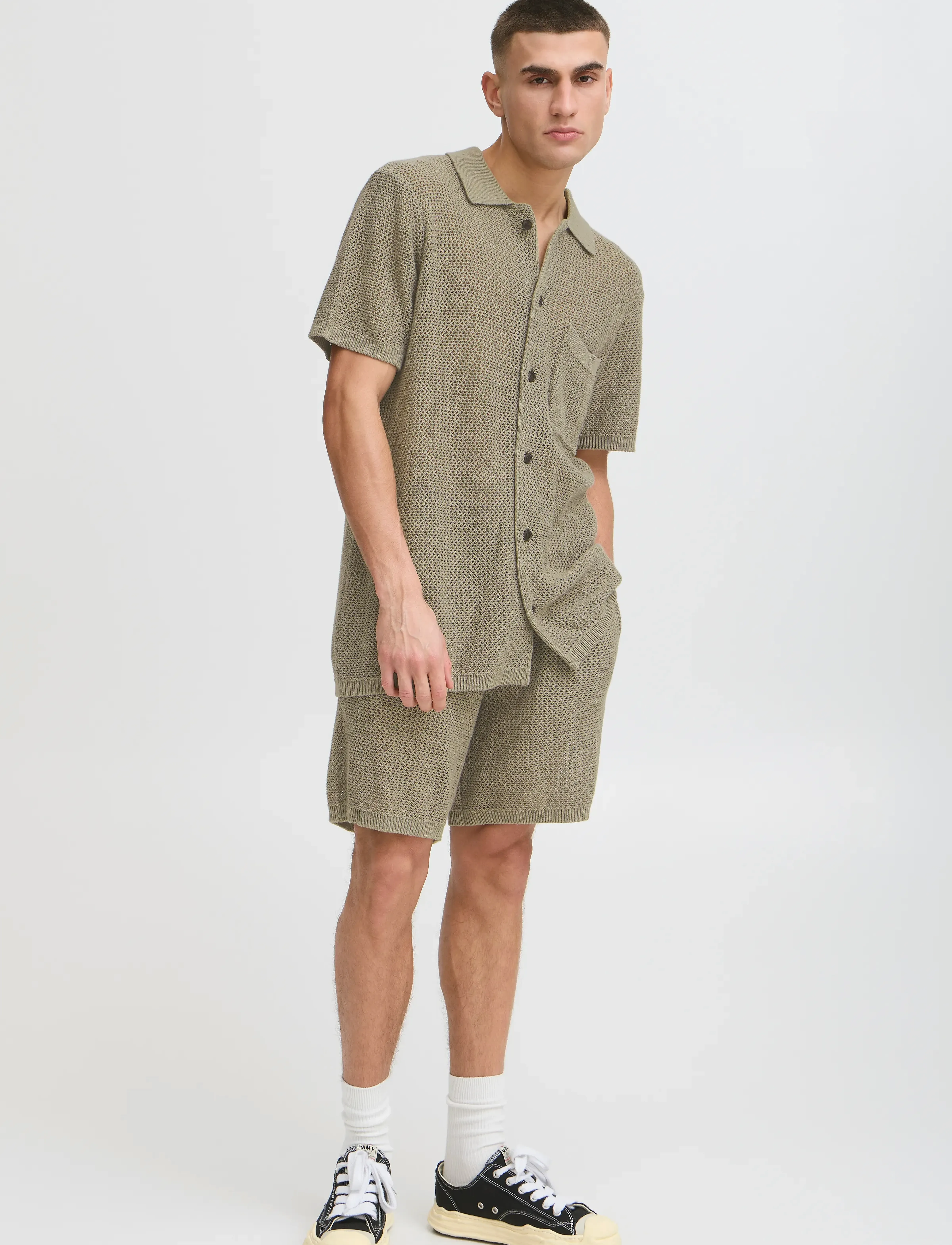 Solid Sdpetri Ss, Mænd, Strikket Poloshirt, Beige, Str: M