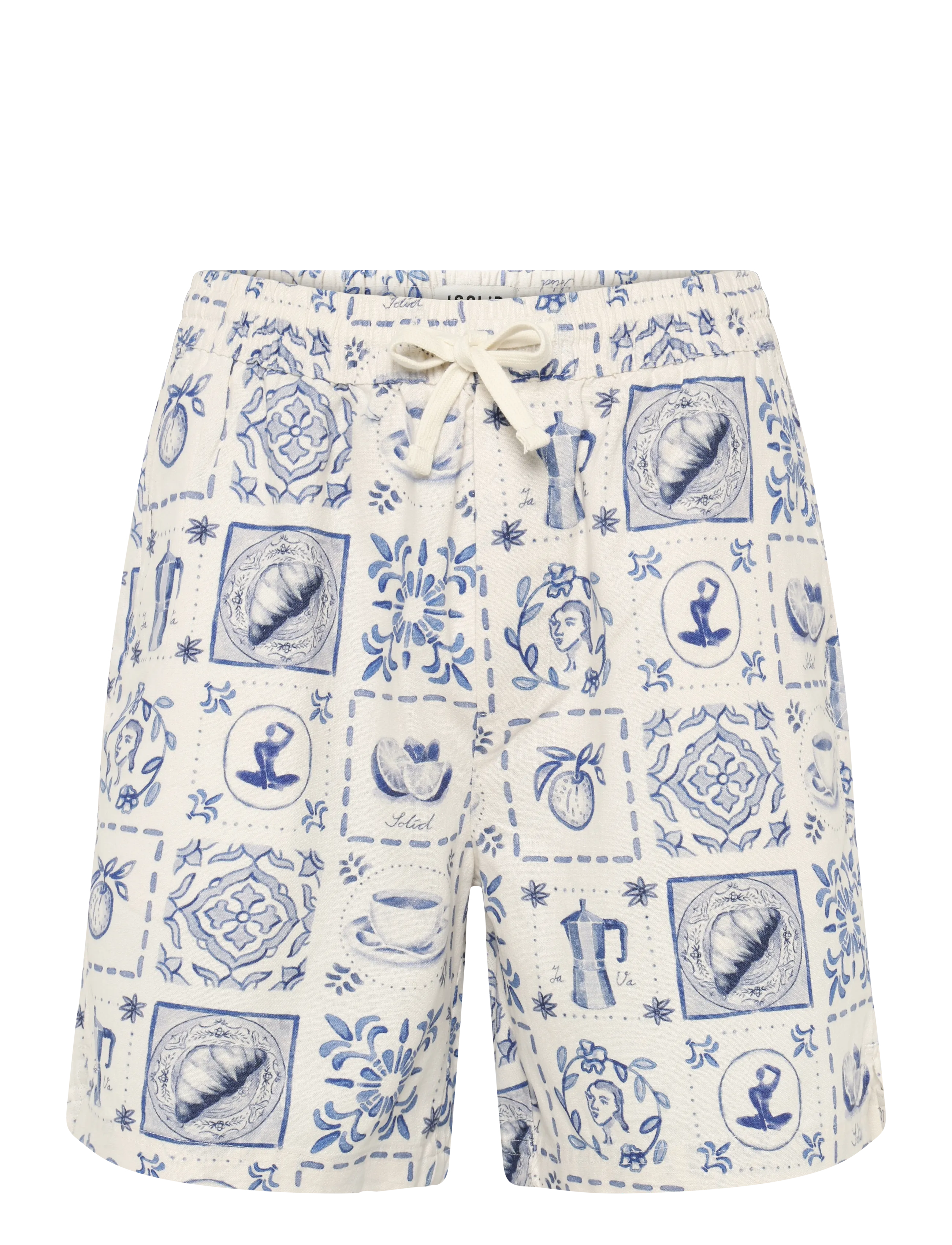 Solid Sdliam Elas.aop, Mænd, Printede Shorts, Cream, Str: L