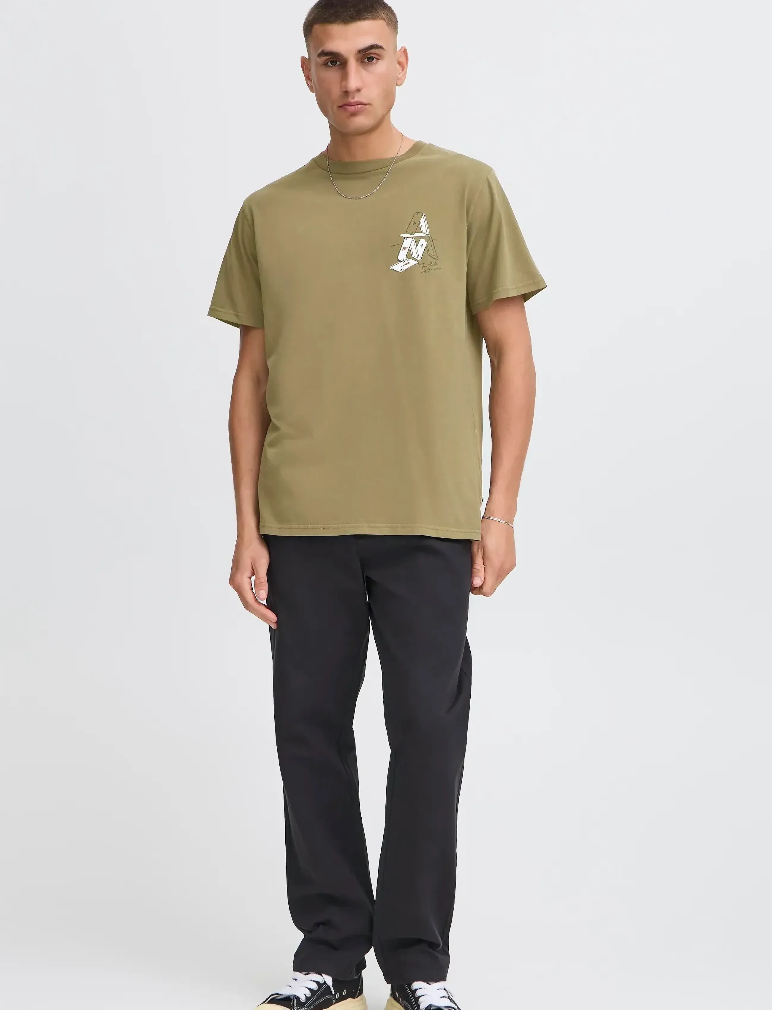 Solid Sdrae, S, T-shirts, Khakigrün - Short-sleeved, Männerswear