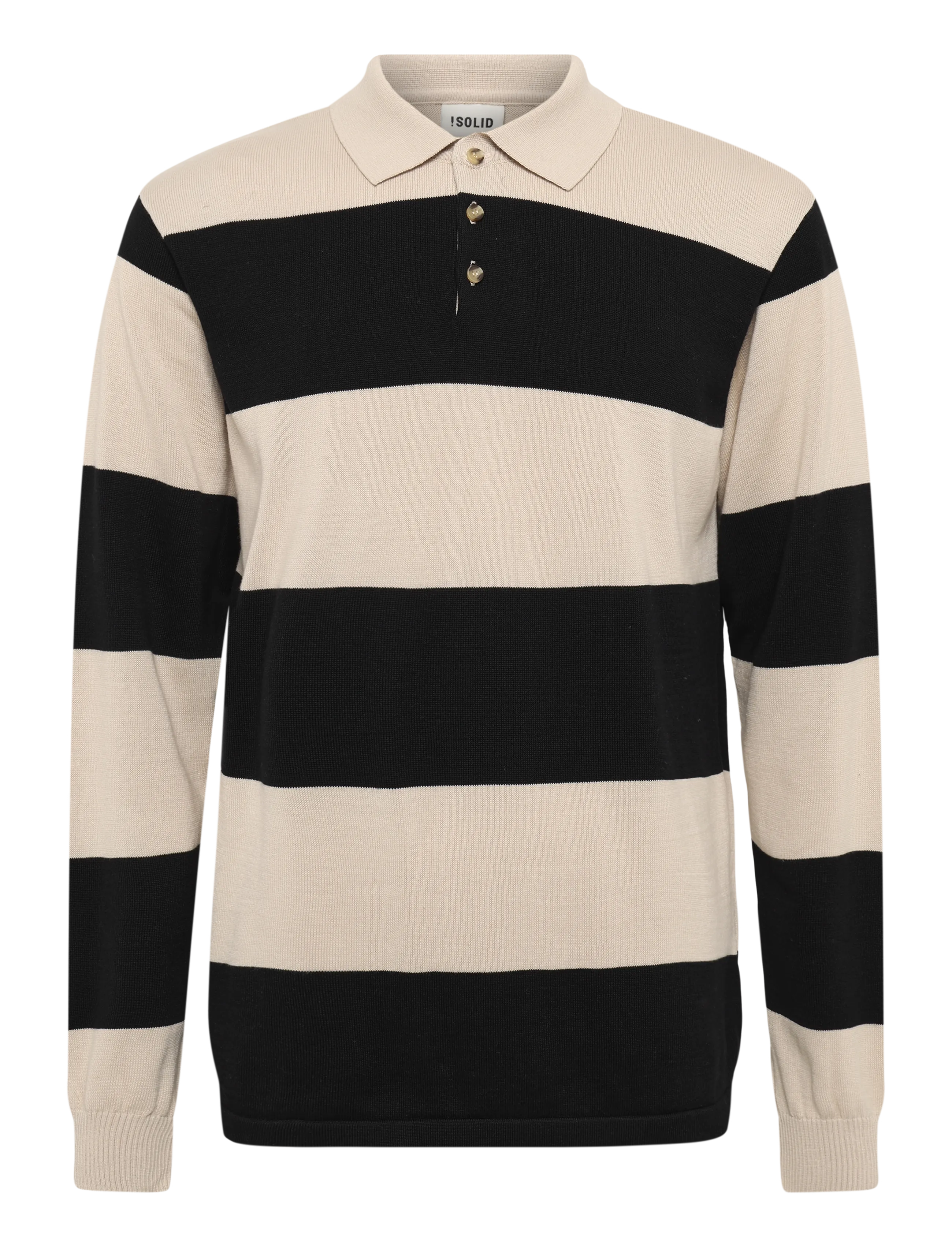 Solid Sdrue Polo, L, Polos, Schwarz - Long-sleeved, Männerswear