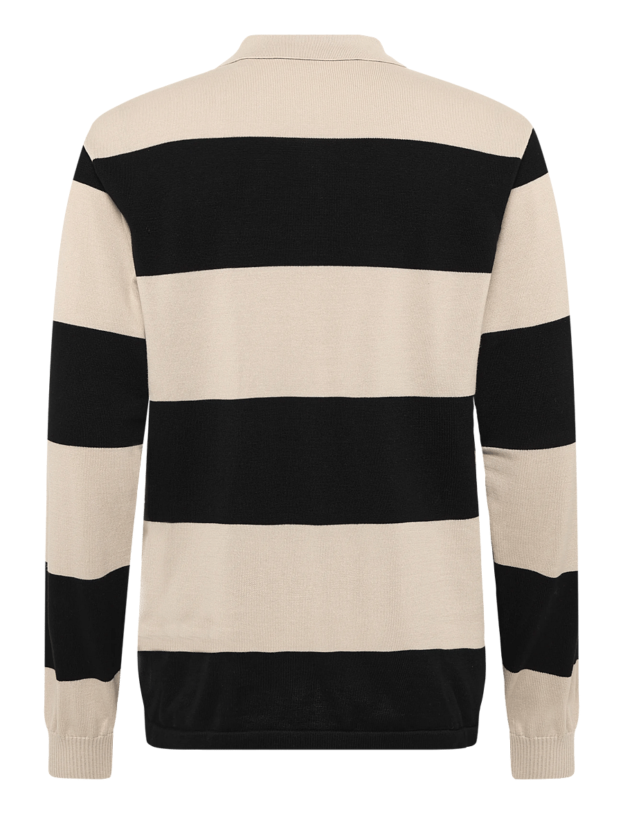Solid - SDRUE POLO - long-sleeved knitted polos - true black - 1