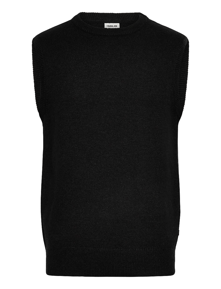Solid - SDRICK VEST - stickade västar - true black - 0