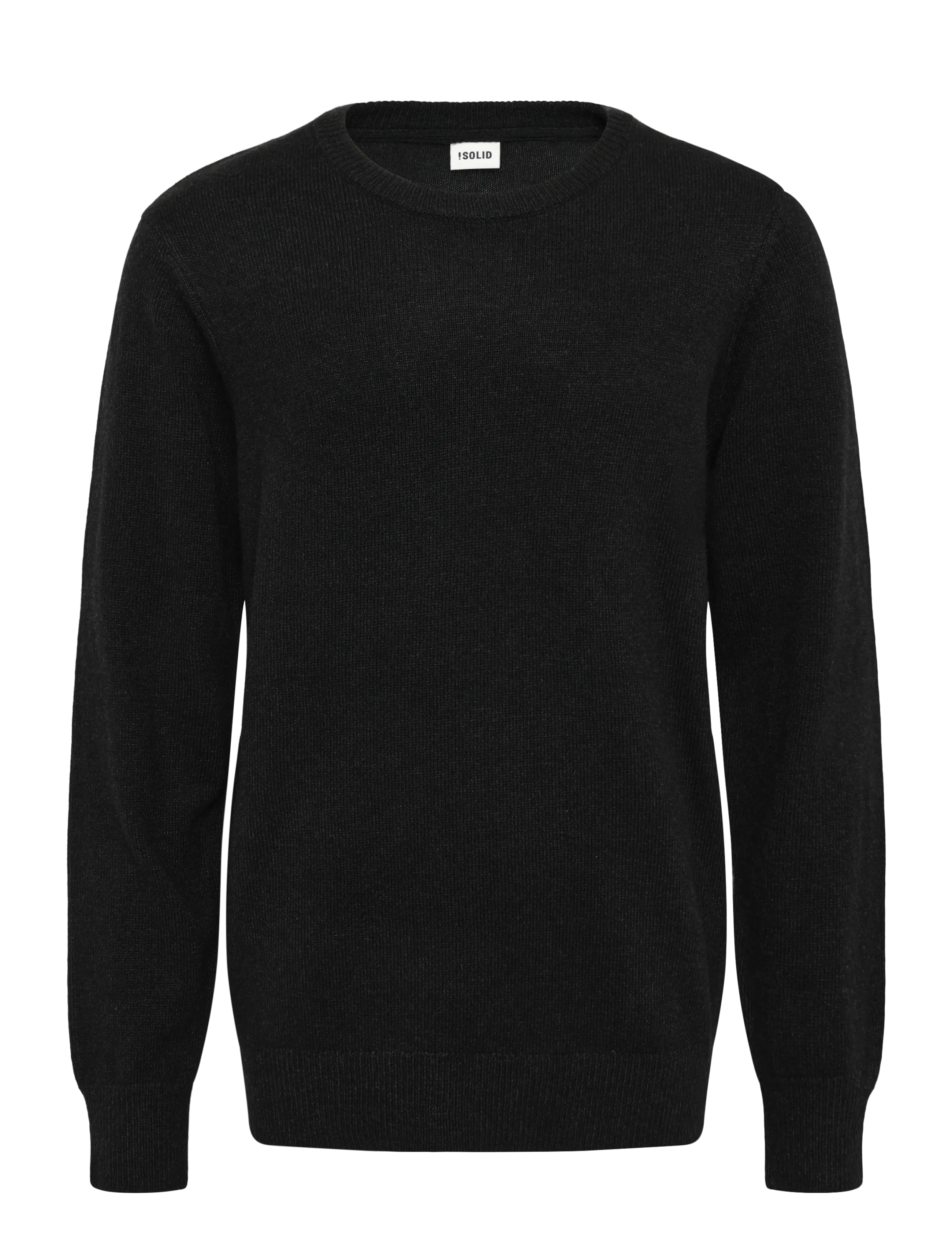 Solid Sdrick Oneck, Mænd, Rundhalset Sweater, Sort, Str: M