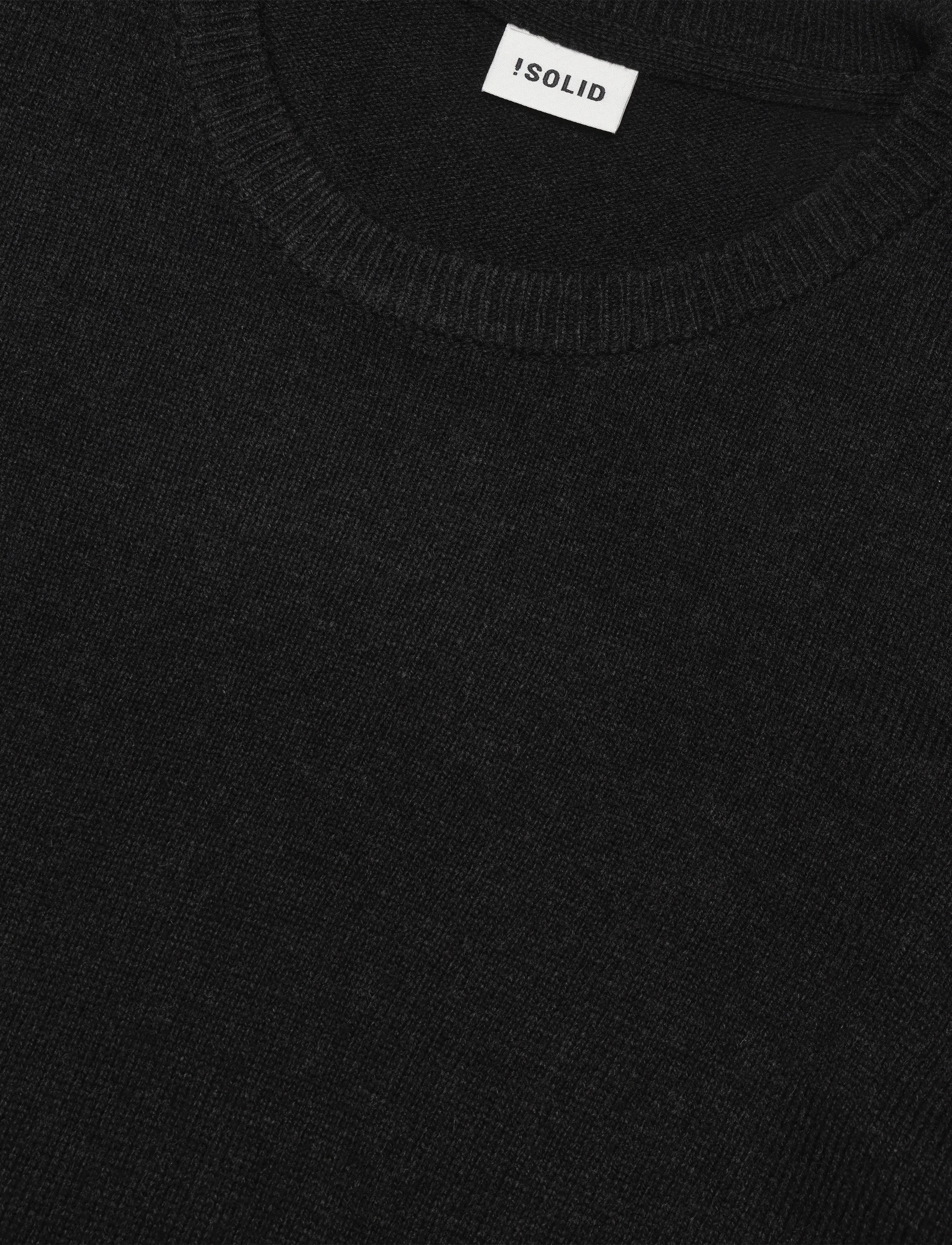 Solid - SDRICK ONECK - strik med rund hals - true black - 2