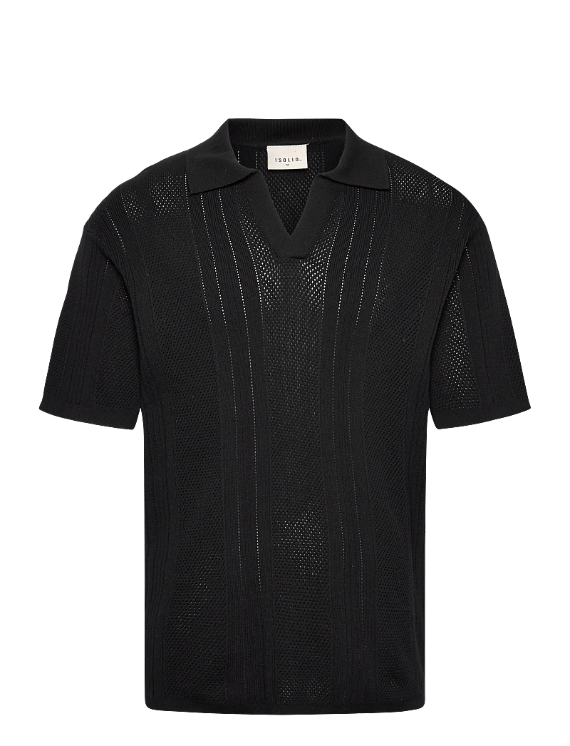 Solid - SDTREFOR - gestrickte polohemden - true black - 1