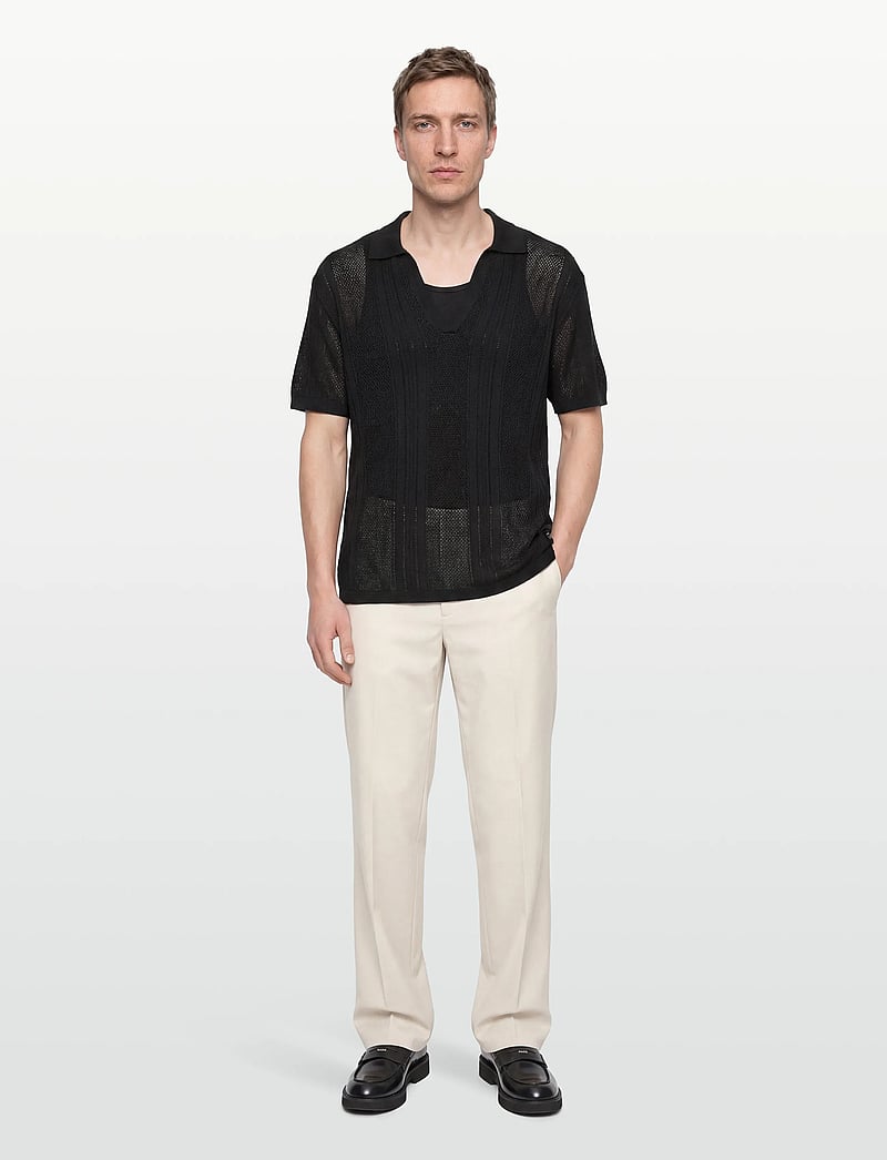 Solid - SDTREFOR - gestrickte polohemden - true black - 0