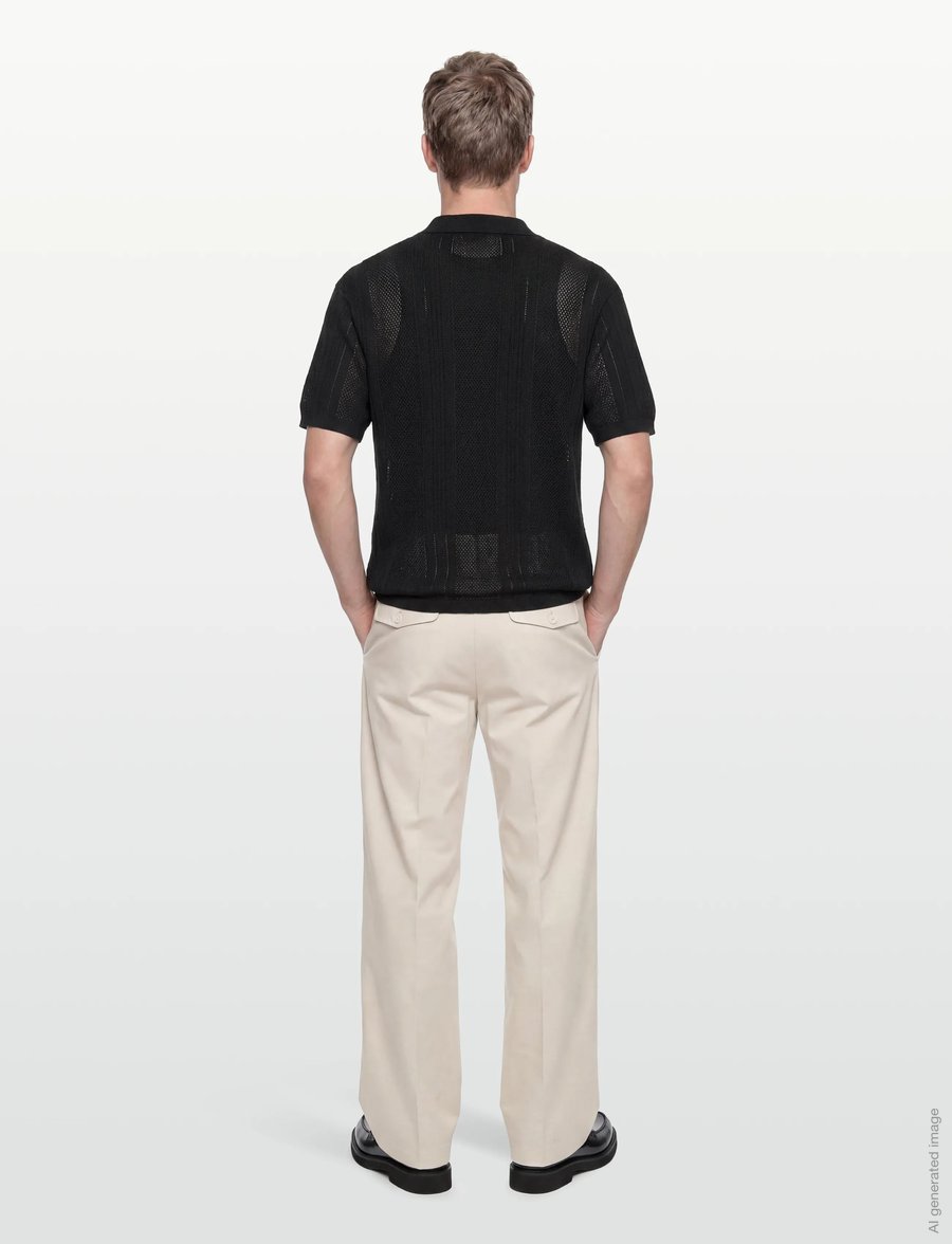 Solid - SDTREFOR - strikkede poloer - true black - 4
