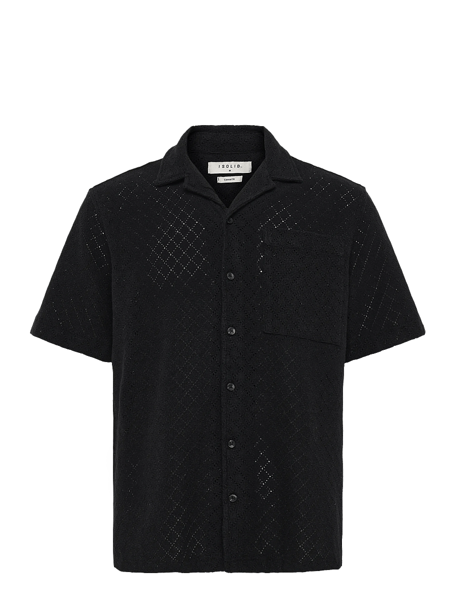 Solid - SDTEAGAN - kurzarmhemden - true black - 0