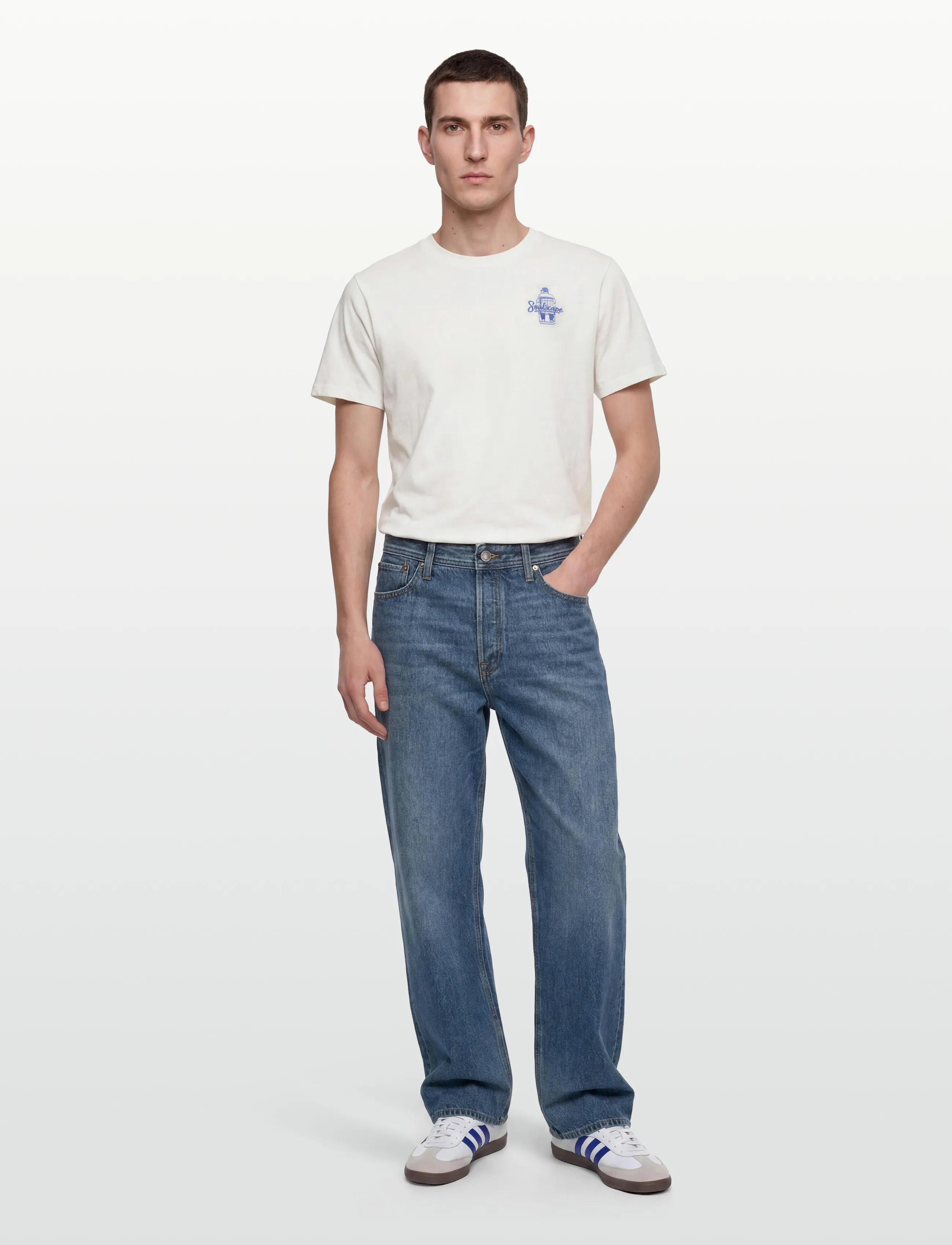 Solid Sdtrex, Mænd, Grafisk T-Shirt, Hvid, Str: S