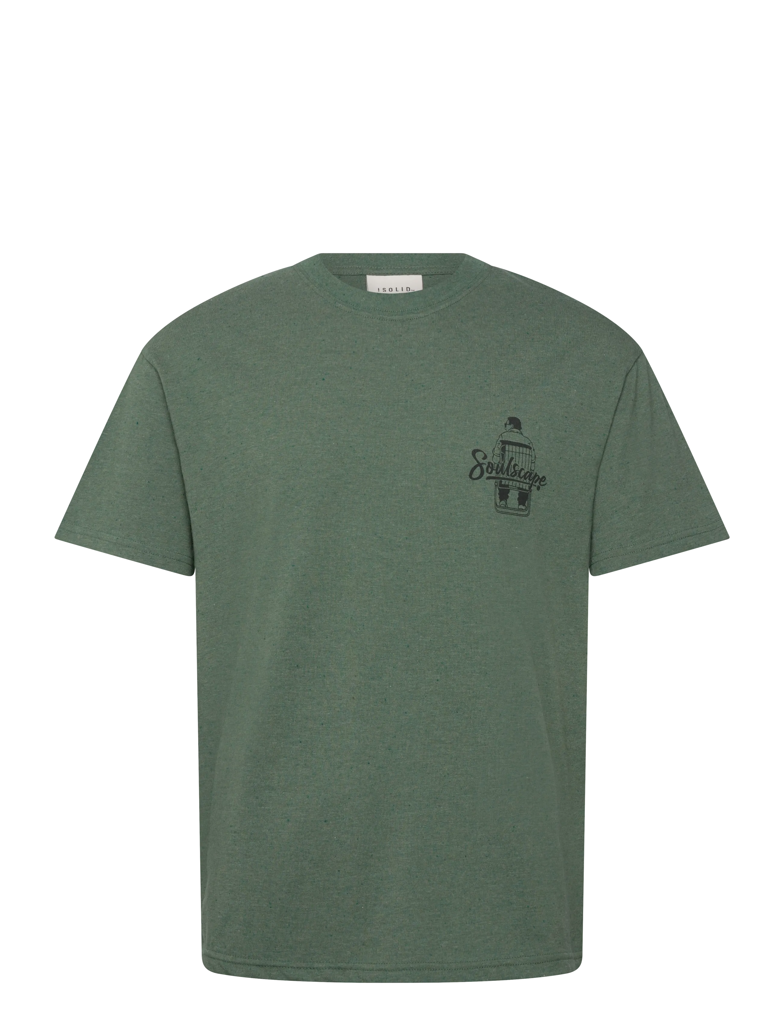 Solid SDTHEON - T-shirts - CILANTRO / khaki/green