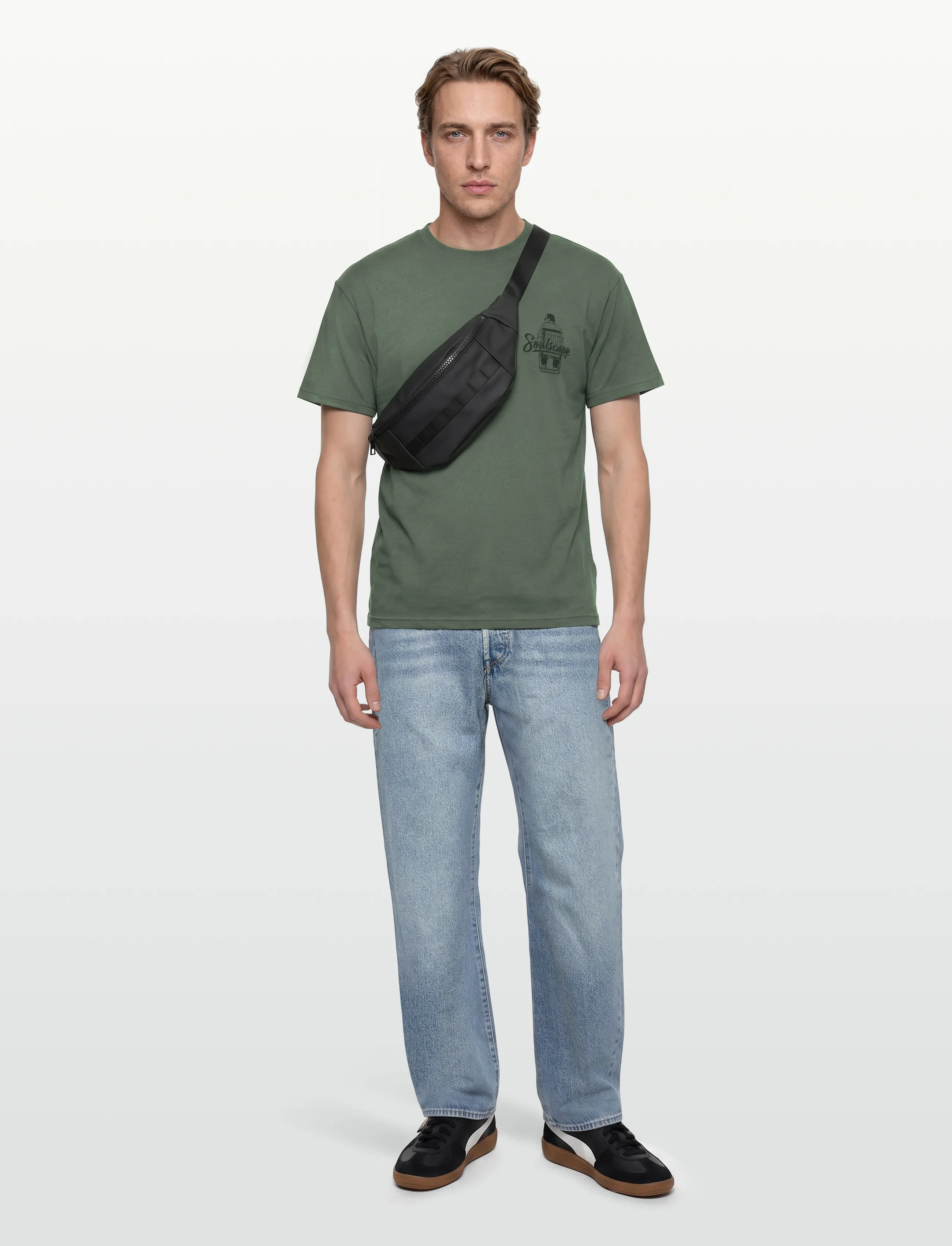 Solid Sdtheon, XXL, T-shirts, Khakigrün - Short-sleeved, Männerswear