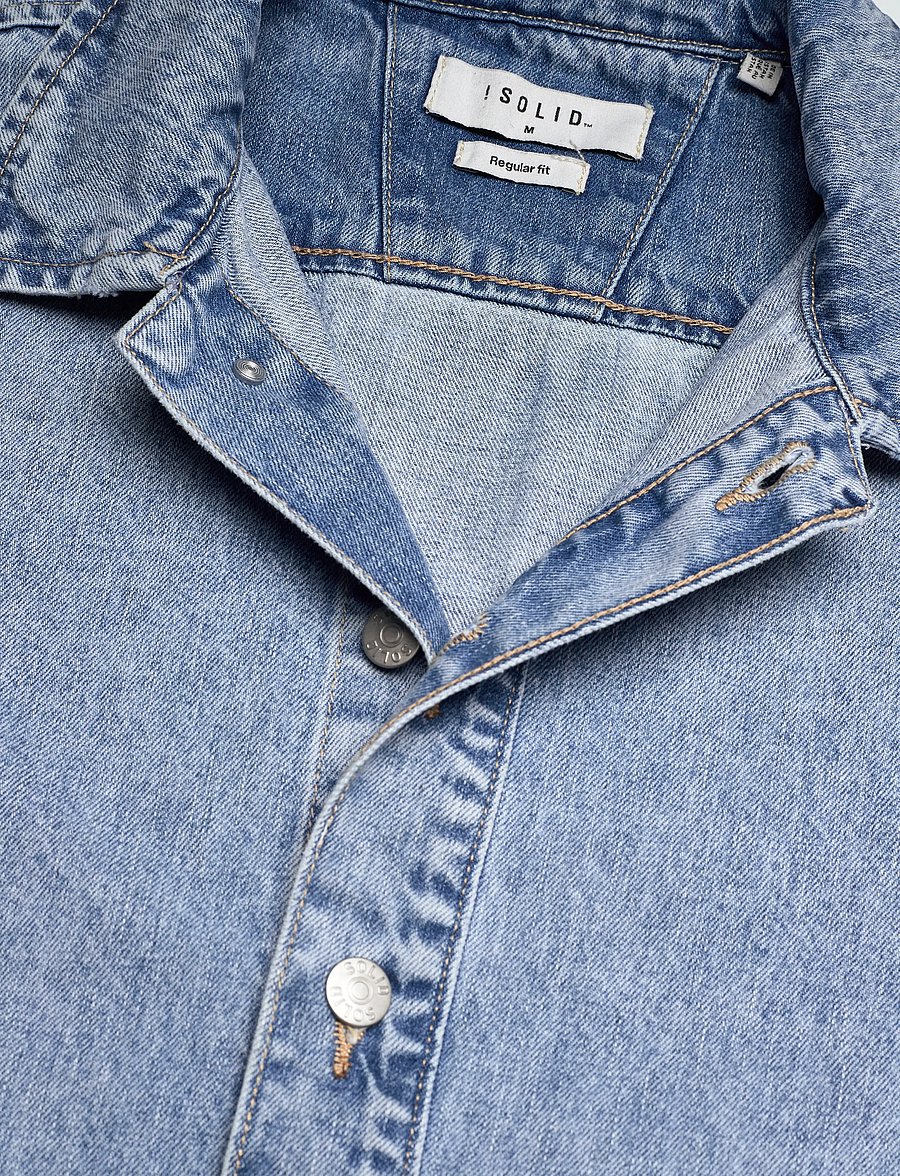 Solid - SDTRAVIS OVERSHIRT - uforede denimjakker - light blue denim - 5