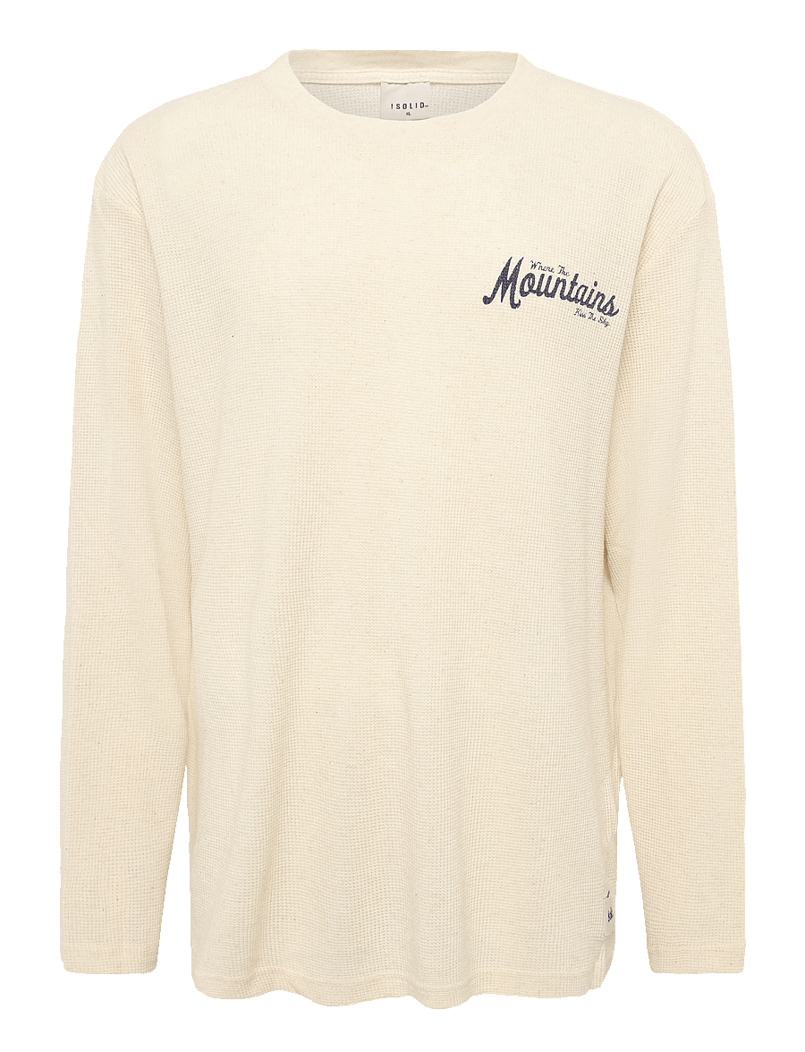 Solid - SDURTON LS - round necks - 130401 oatmeal - 0