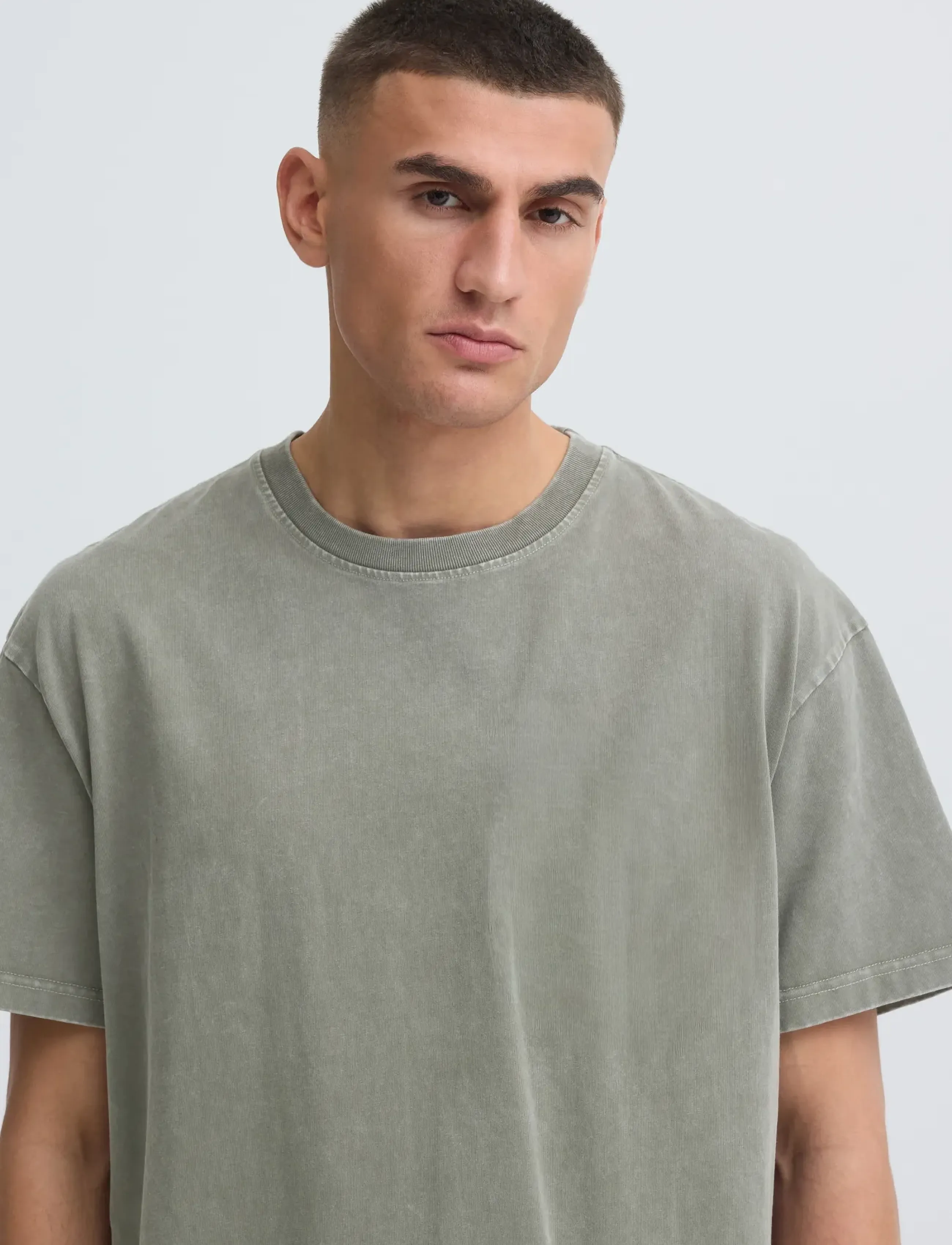 Solid Sdvardell, M, Khaki green, T-Shirts > Kortærmede, Herre