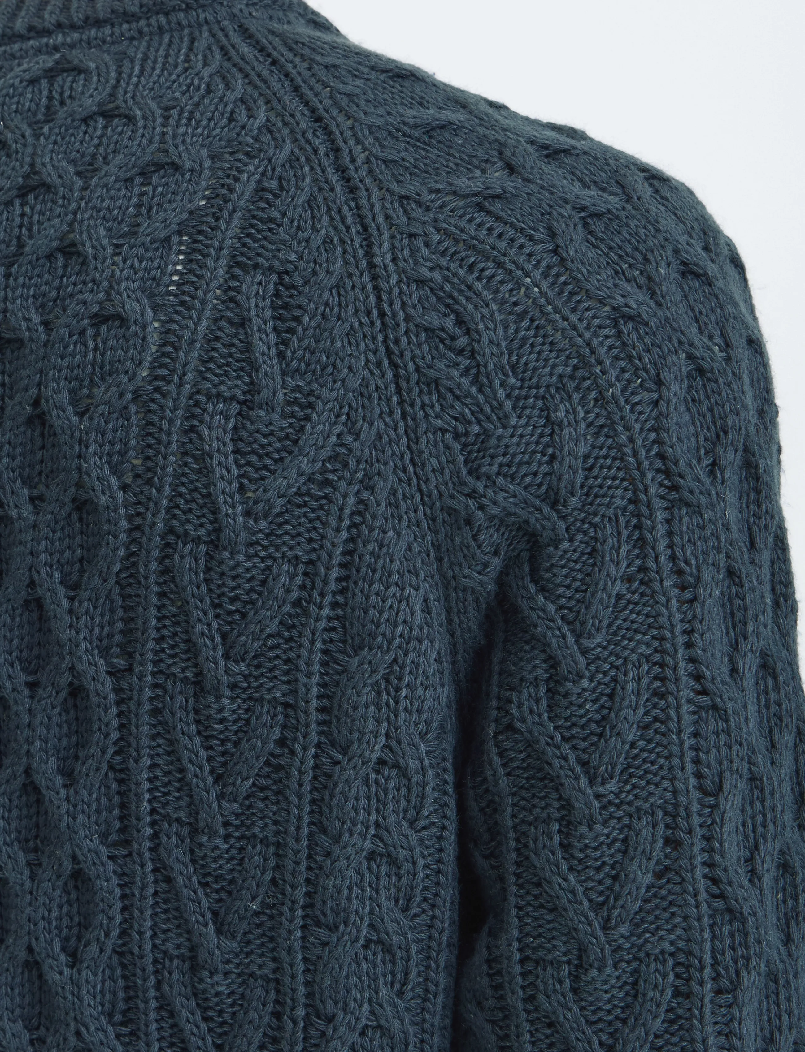 Solid Sdvukan, Mænd, Kabelstrikket Sweater, Navy, Str: M